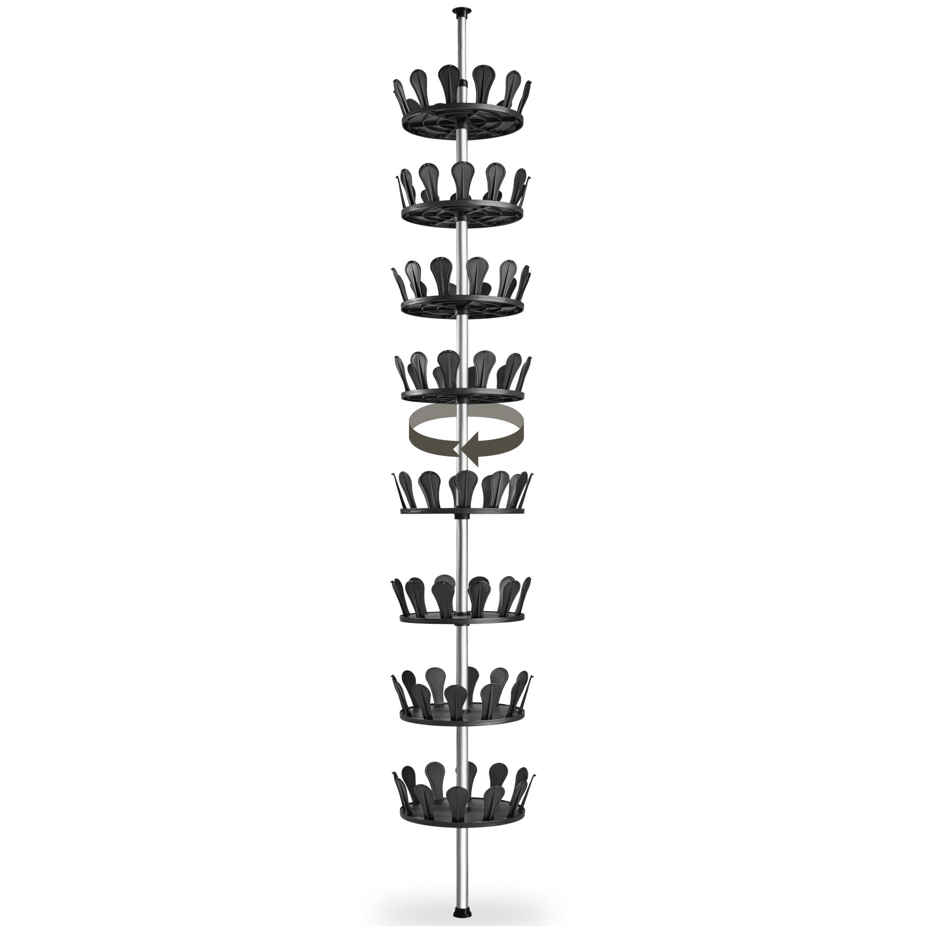 Schoenencarrousel 26,5x100-300cm, plek voor 48 paar schoenen - zwart | tectake