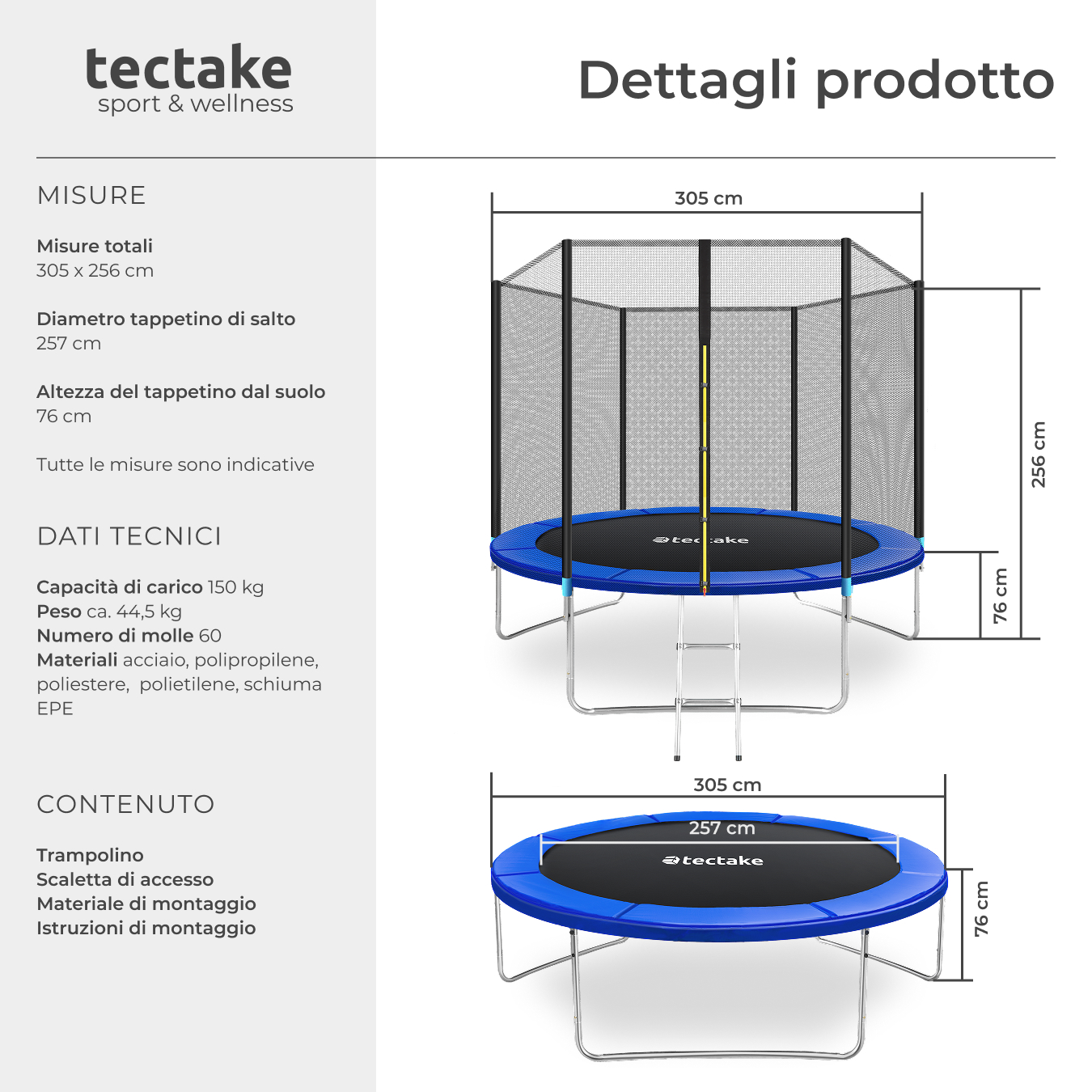 Trampolino Elastico Esterno Giardino Robusto Attrezzo Sportivo Fitness Attrezzi - Foto 19 di 73