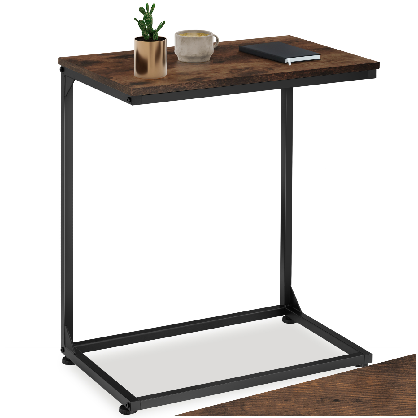 Table d’appoint CARDIFF 55,5x35x67cm - Bois foncé industriel, rustique | tectake