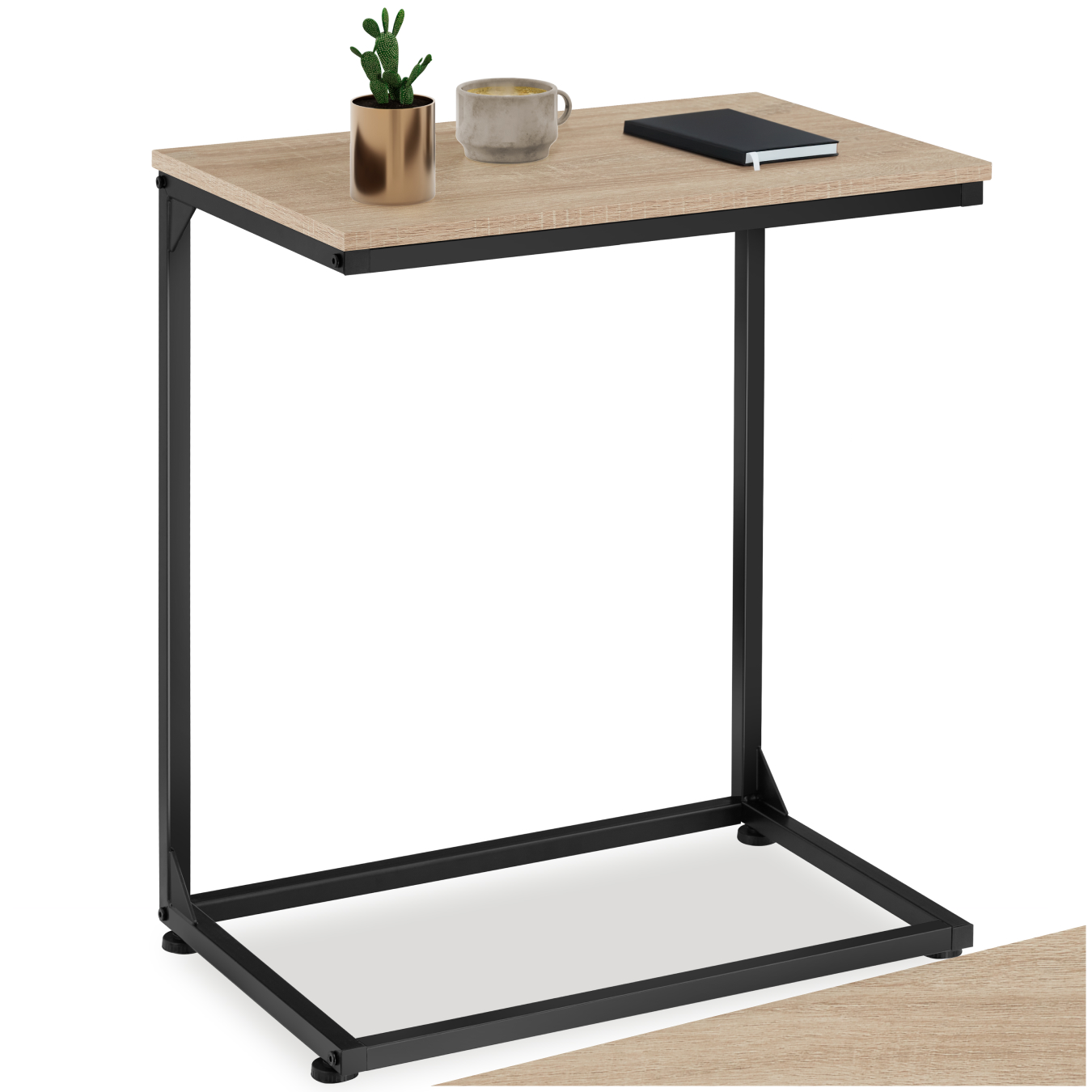 Bedside Table Cardiff - industrial style, 55.5 x 35 x 67 cm - industrial wood light, oak Sonoma