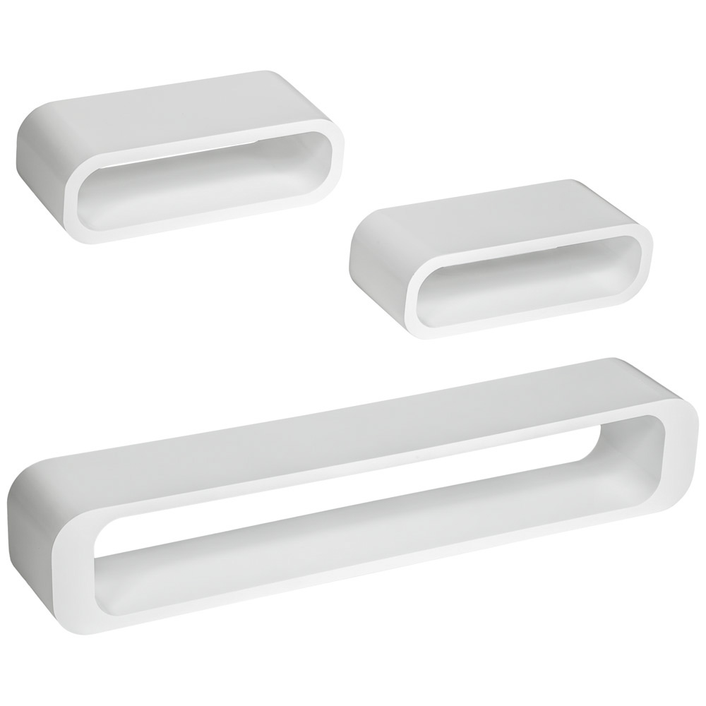 Lot de 3 étagères murales design - blanc | tectake
