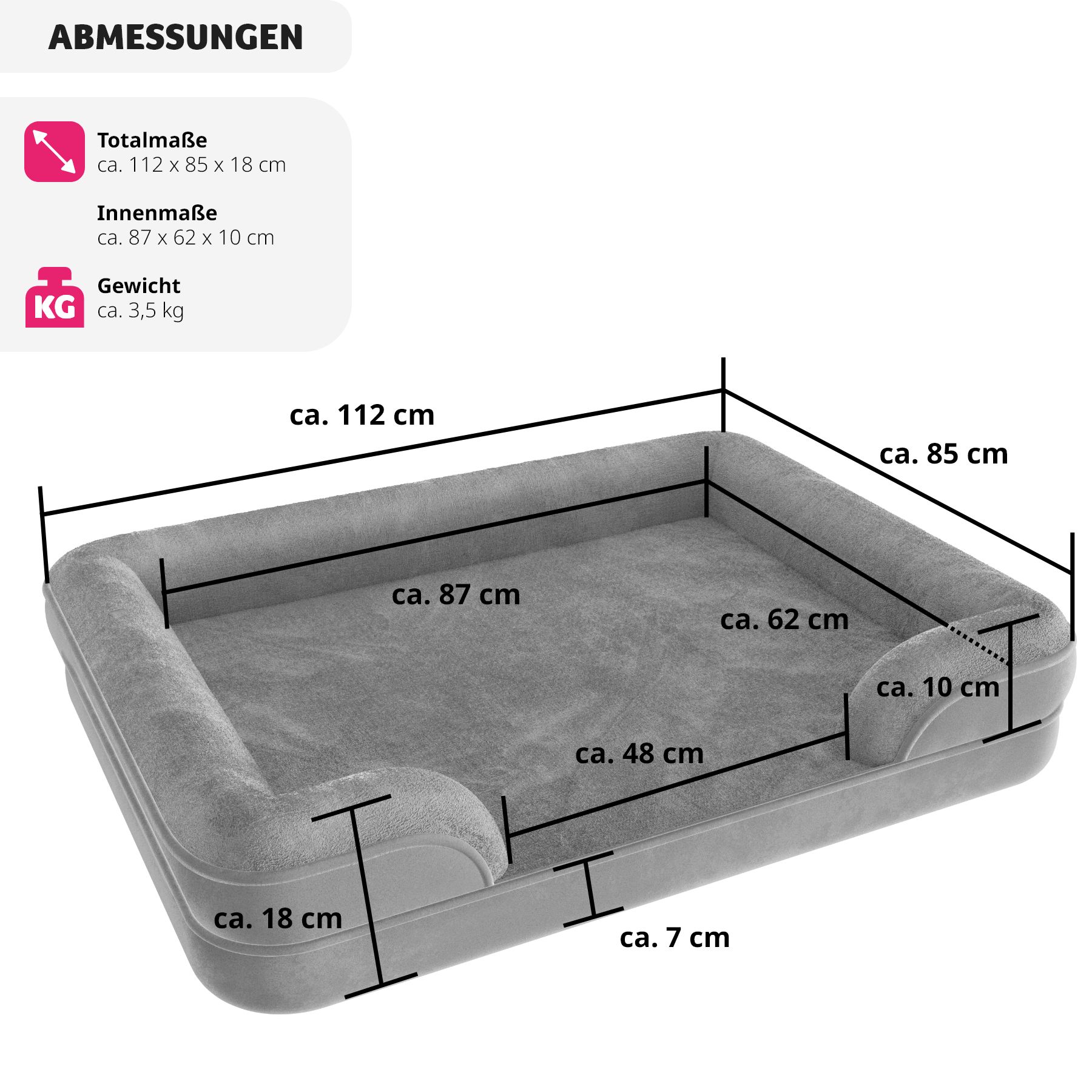 Hundebett Orthopädisch Hundekissen Haustierbett Plüsch Hundesofa Katzenbett Bett