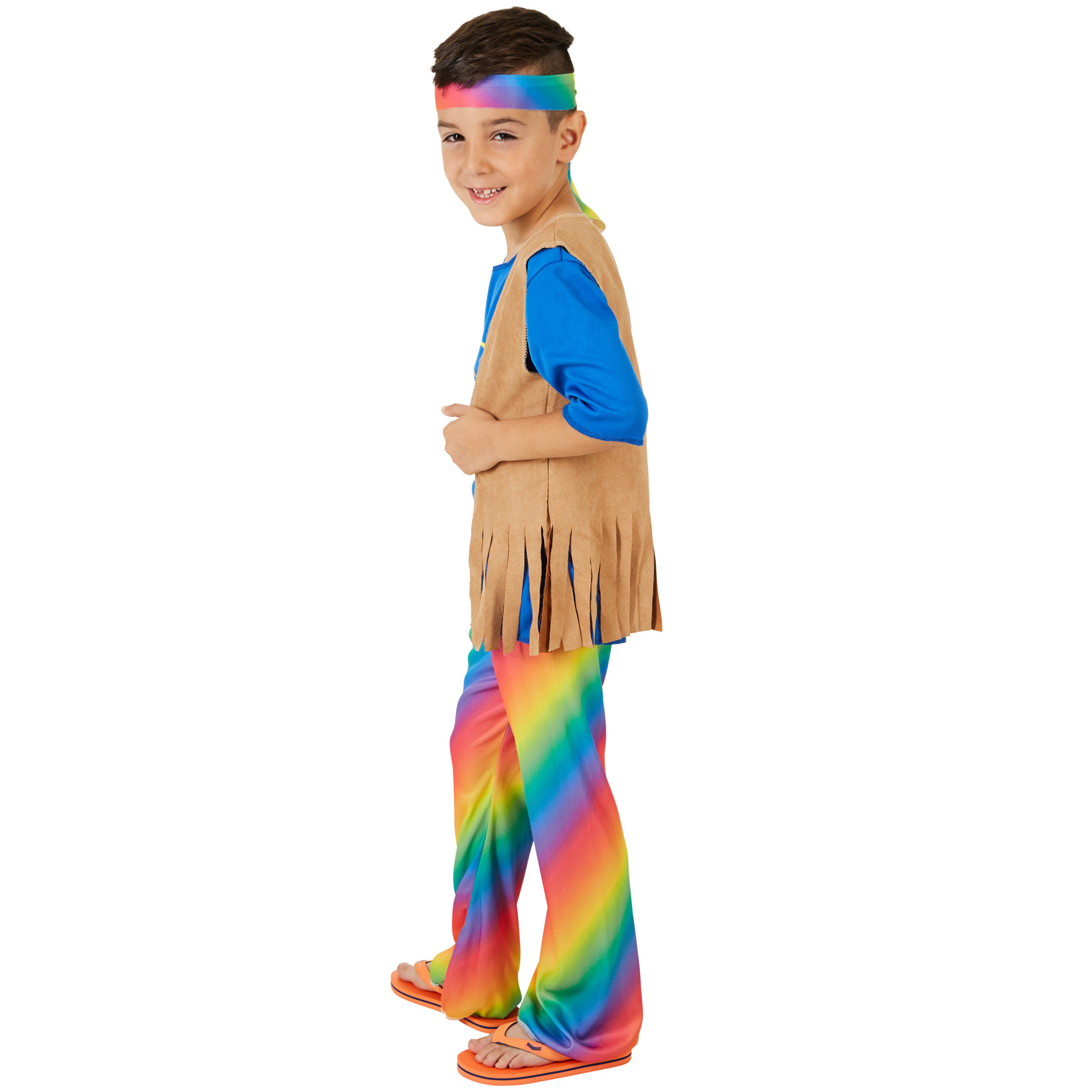 Boys’ Peacemaker Costume Halloween Fancy Dress Outfit Children Kids Hippie 70s - Picture 3 of 31