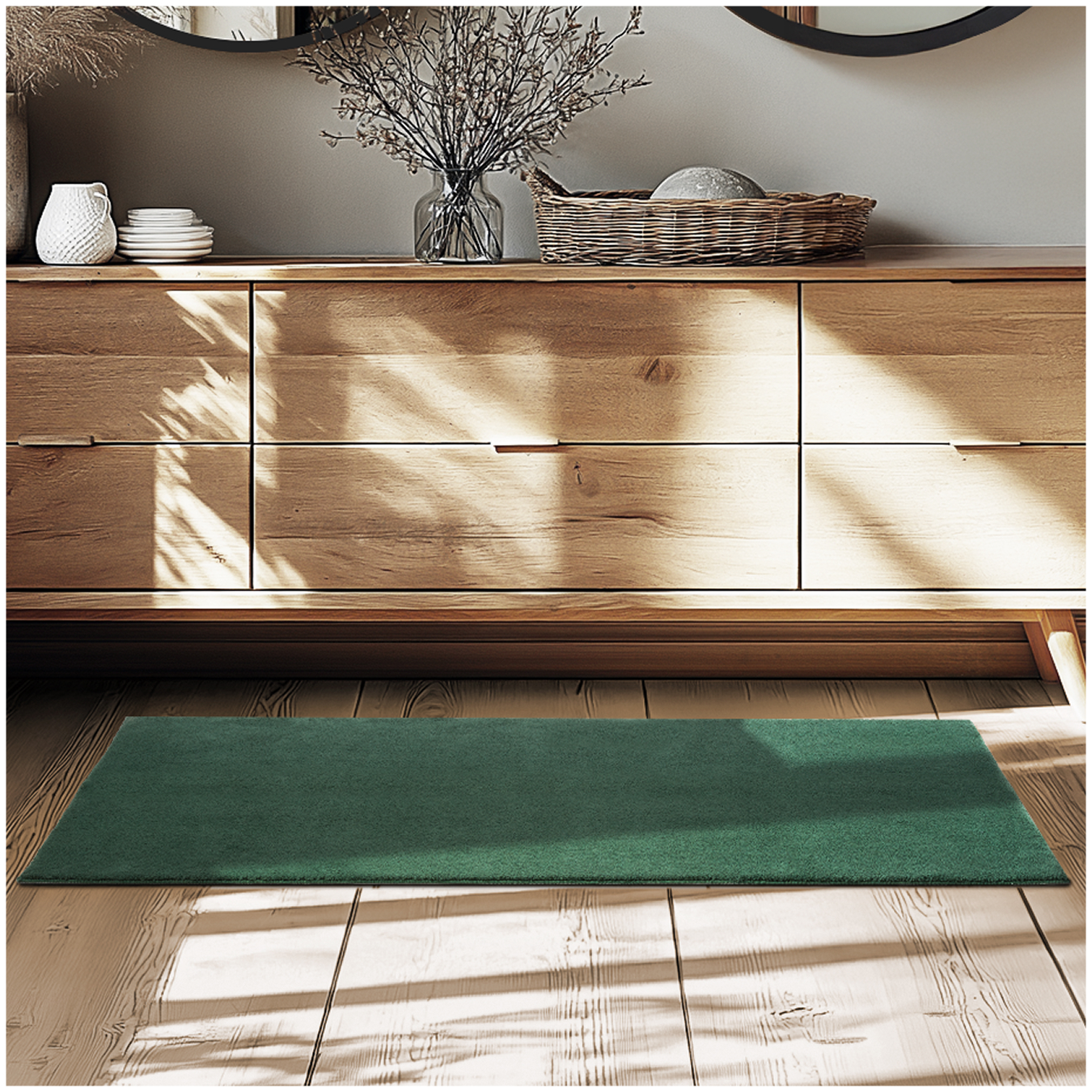 Kurzflorteppich Soft Zone - grün, 60 x 110 cm