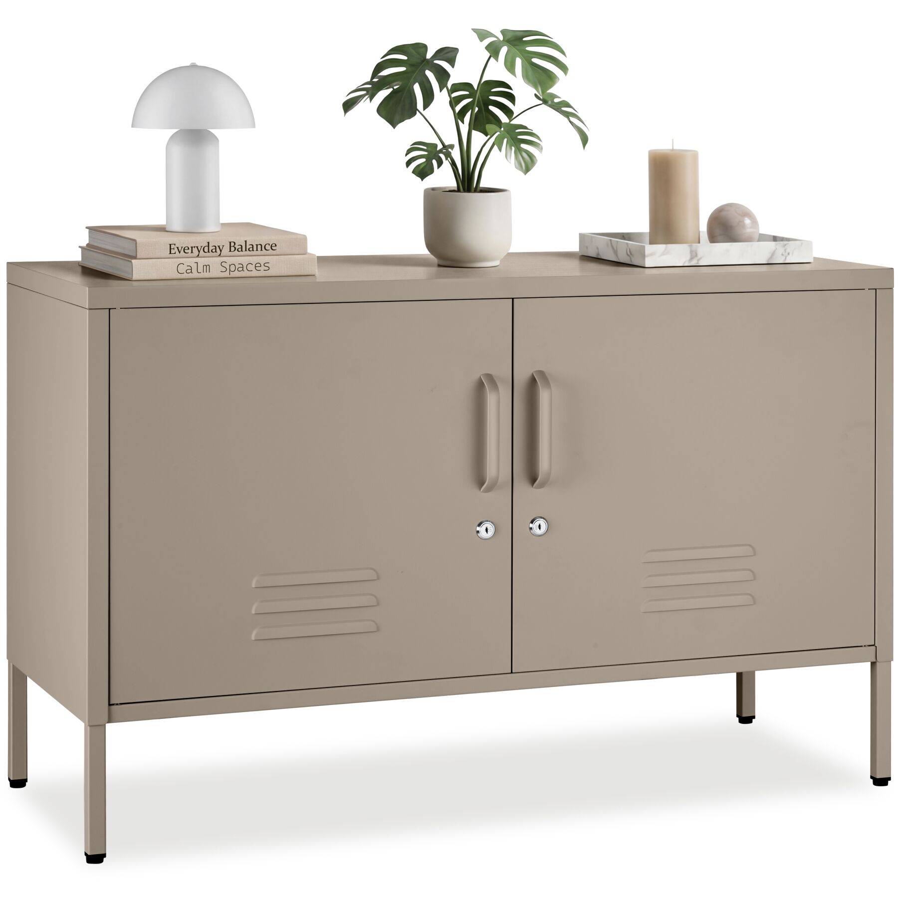 Baker sideboard, magnetic closure, adjustable shelf - taupe | tectake