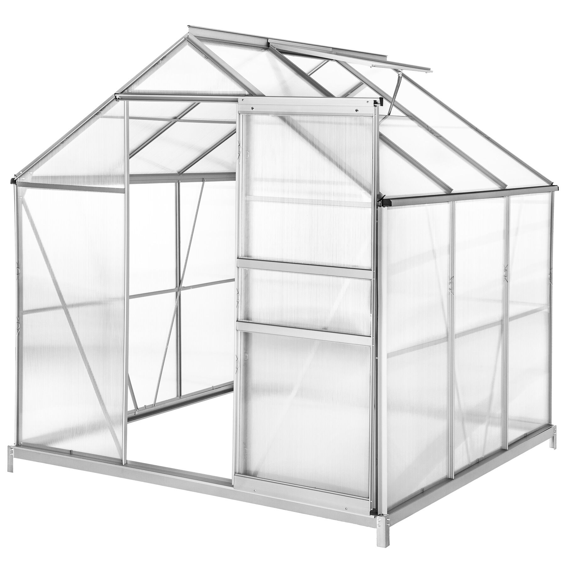 Tectake Gmbh Gewächshaus Aus Aluminium Mit Fundament, Uv-Beständig - Transparent