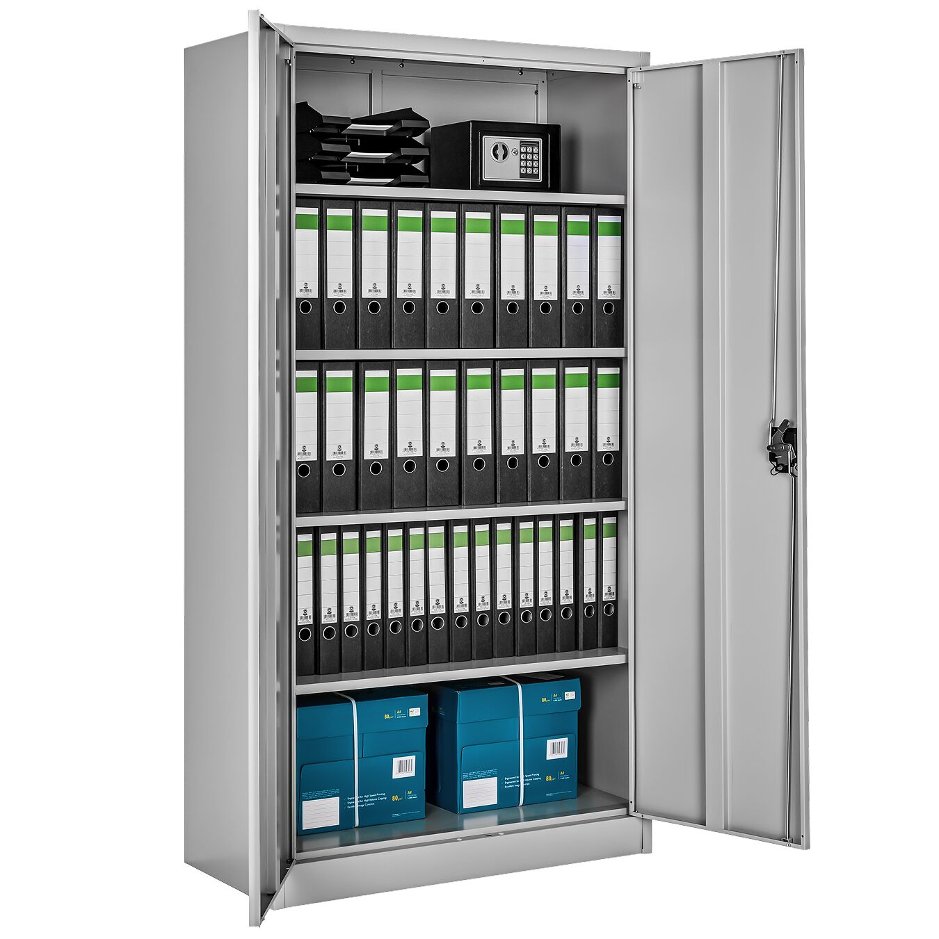 Armoire de classement Blain avec 5 étagères 40x80x180cm - gris | tectake