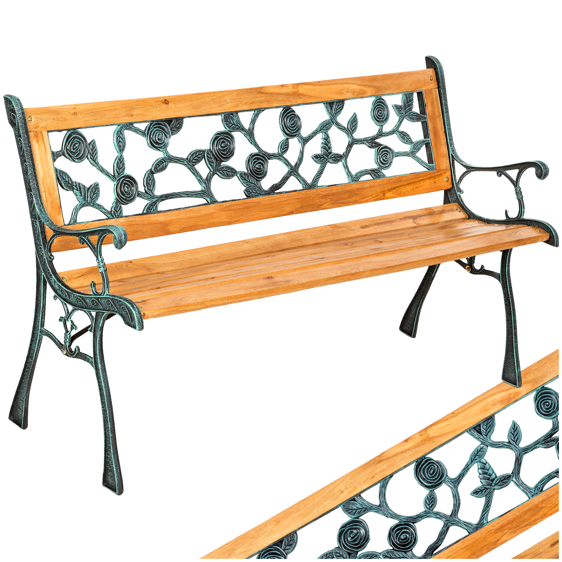 Banc de jardin MARINA 2 places 124 x 52 x 74 cm - marron | tectake