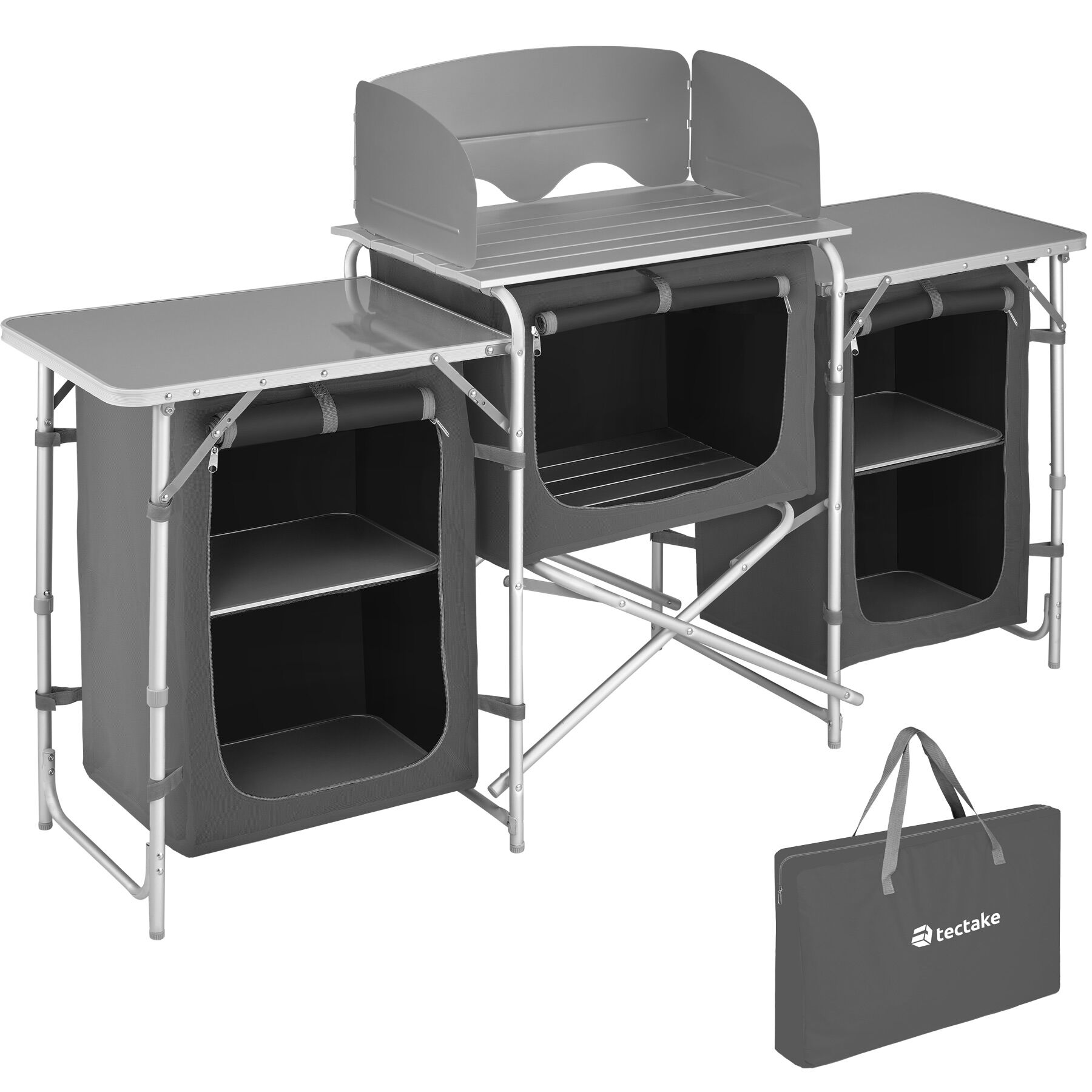 tectake XXL Campingküche mit 5 Fächern