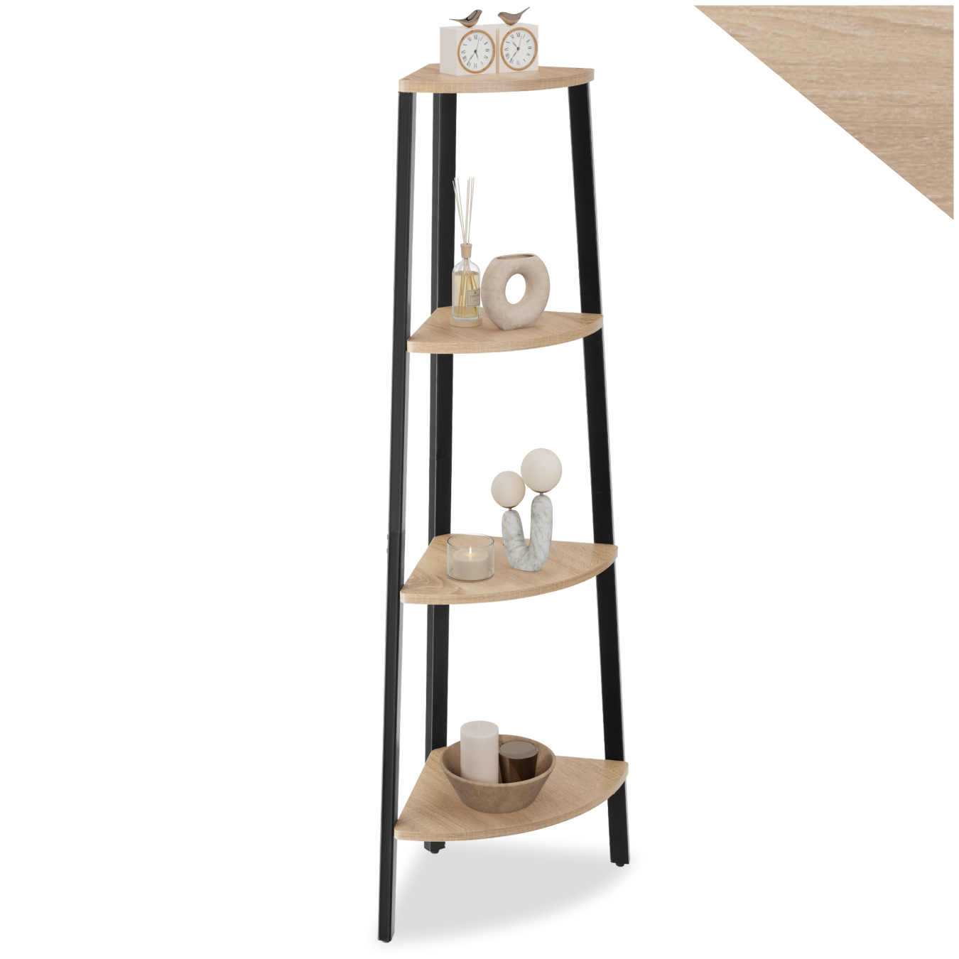 Hoekkast Newbridge 34x34x125cm - Industrieel licht hout, eiken Sonoma