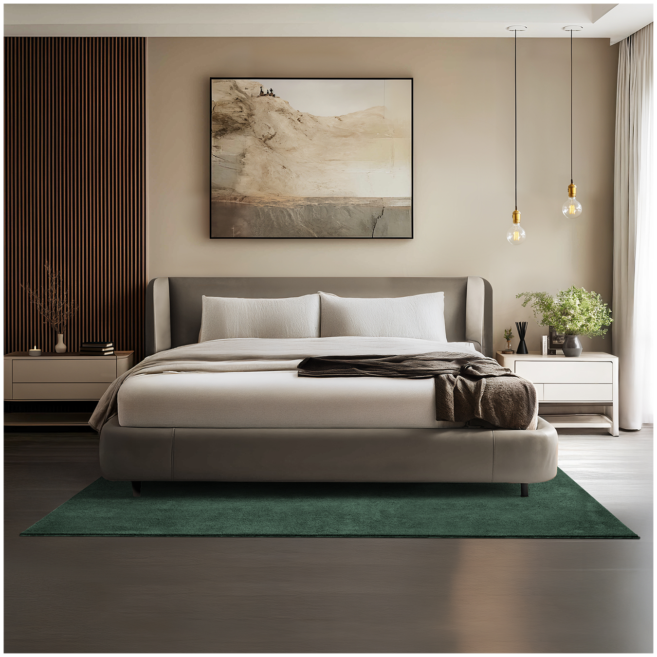 Kurzflorteppich Soft Zone - grün, 140 x 200 cm