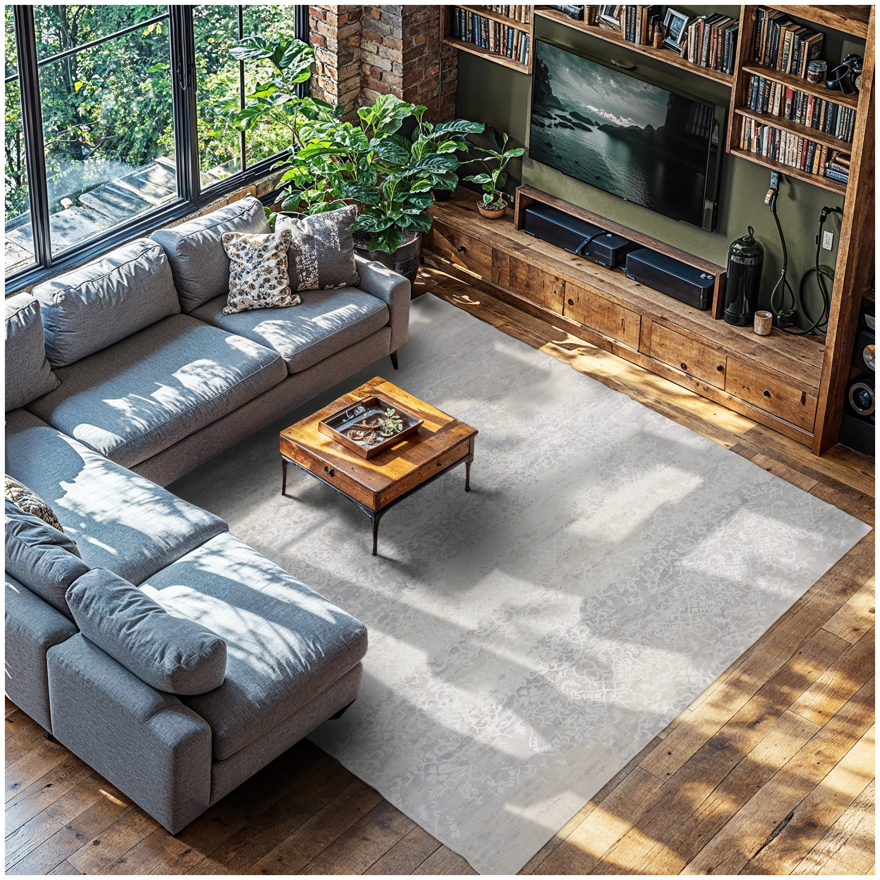 Washable Rug Dalia - various sizes, faded pattern, easy-care short pile, non-slip - 240 x 340 cm