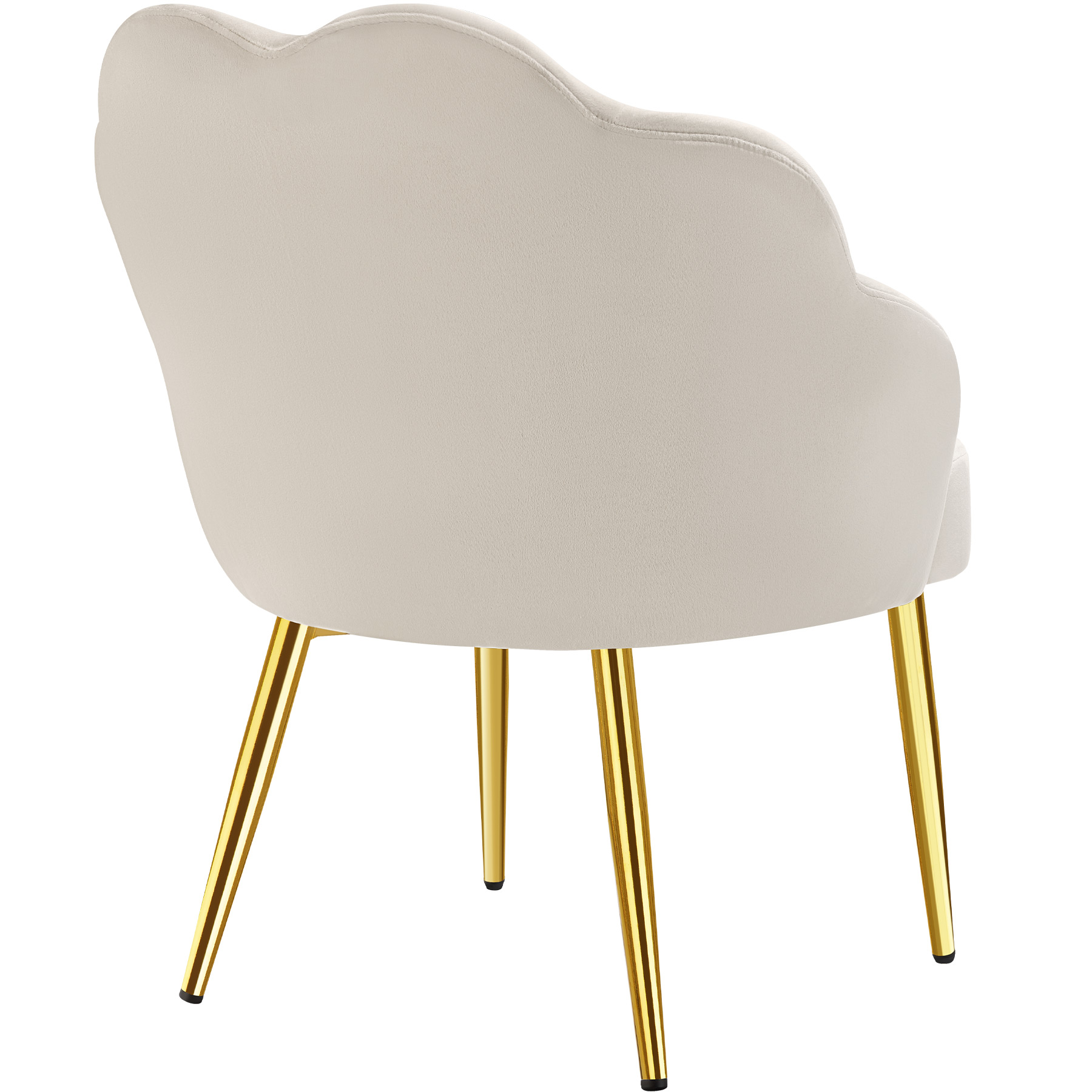 Thumbnail - Cocktailsessel Hellen, gepolstert mit Samtbezug - creme/gold, 2er Set