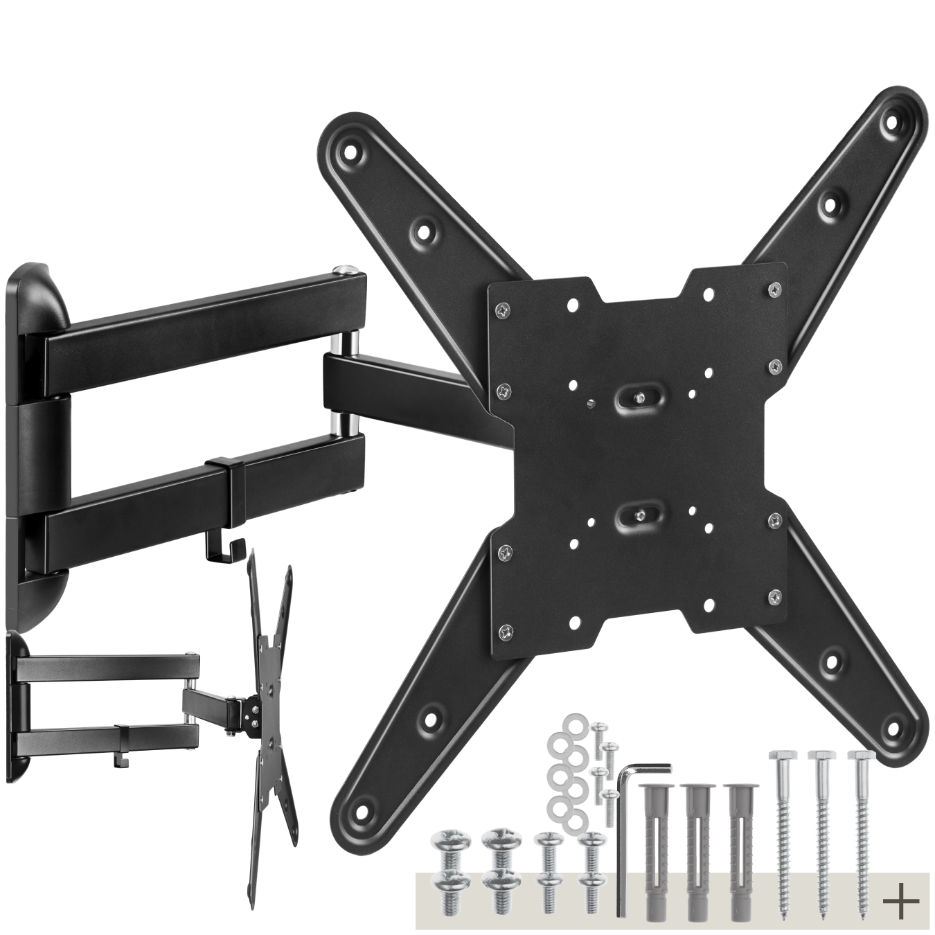 TV Wandhalterung neigbar, schwenkbar für 26" (66cm) - 75" (191cm), VESA max.: 400x400, bis 100kg - schwarz von tectake