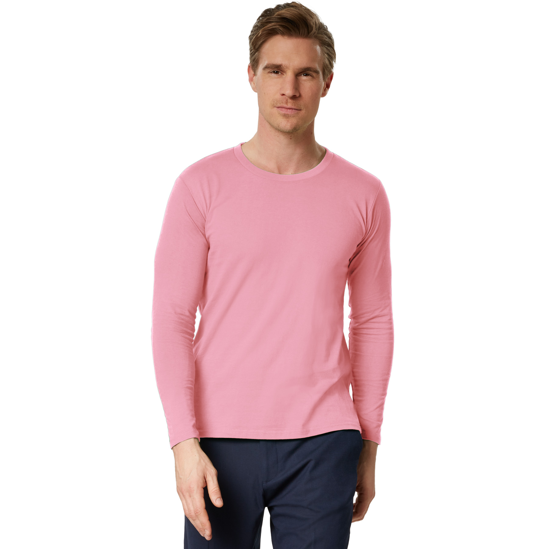 Camiseta de manga larga para hombre camiseta de manga larga lisa sudadera de manga larga suéter nuevo - Imagen 45 de 120