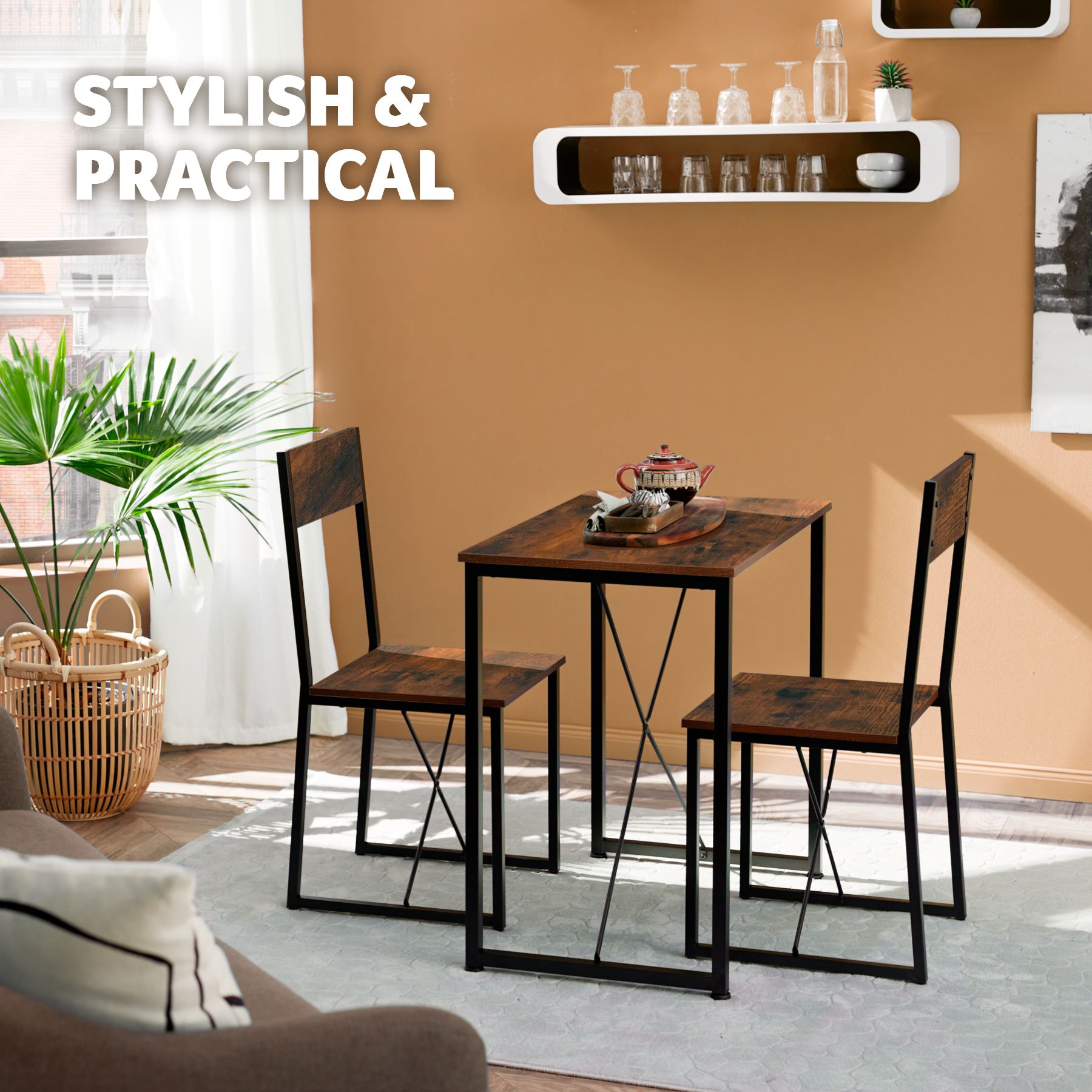 Dining table and chairs kitchen breakfast set bench seat - Picture 8 of 25