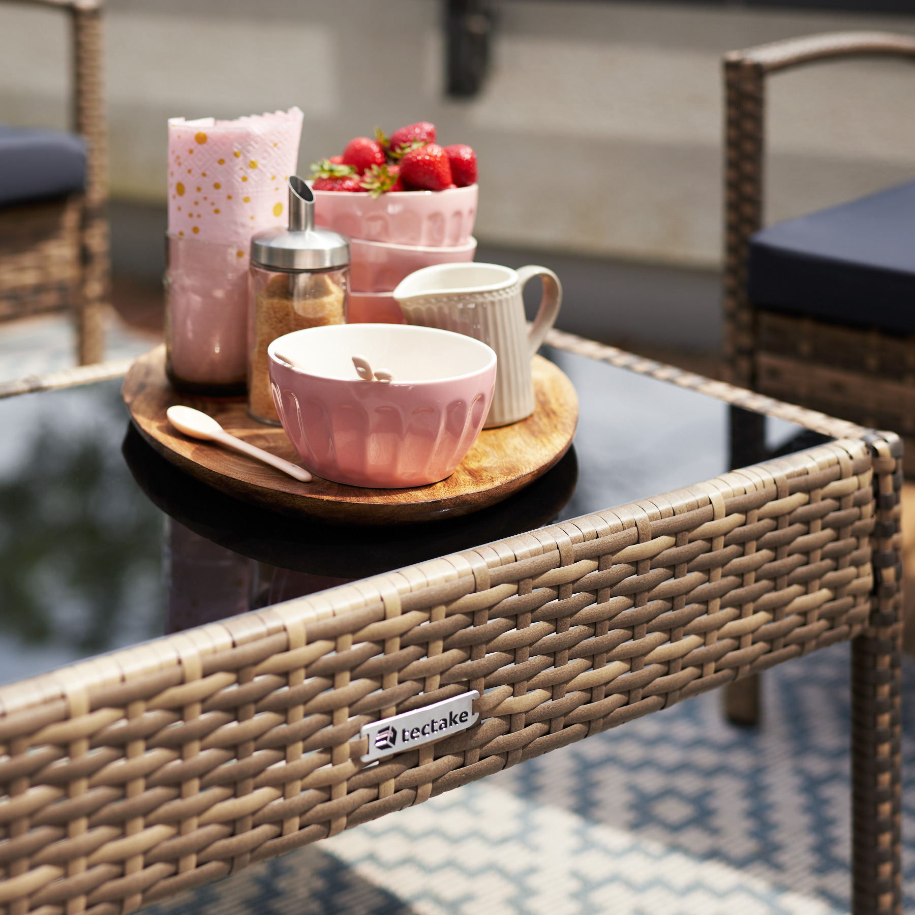 SET DI MOBILI RATTAN SINTETICO POLYRATTAN 2 POLTRONE DIVANO E TAVOLO GIARDINO nu - Foto 26 di 67