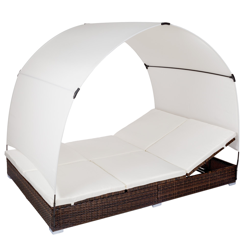 Tumbona chaise longue de aluminio - marrón | tectake