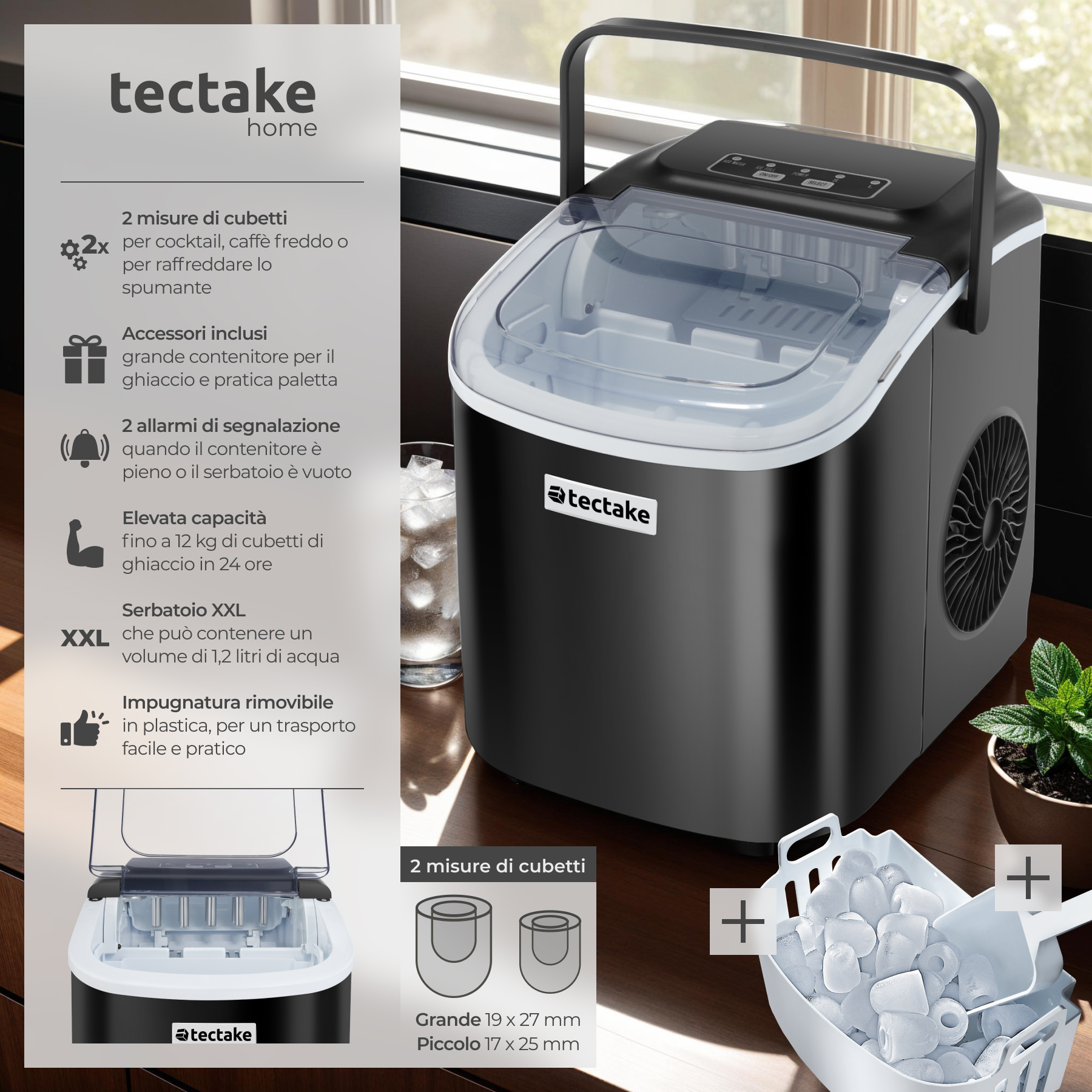 Macchina Per Cubetti Di Ghiaccio Da Banco 12 Kg | Ho.Re.Ca. Forniture