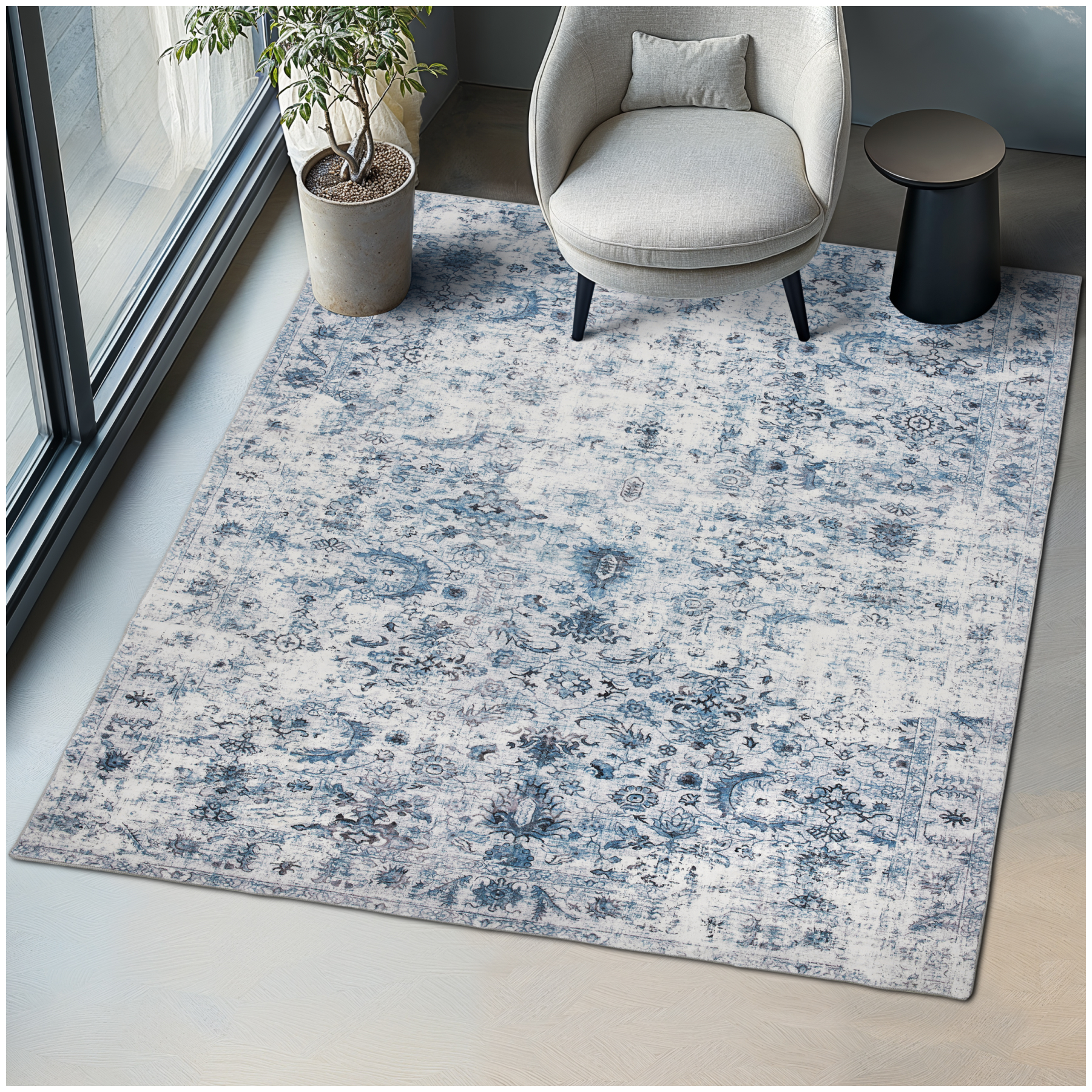 Vintage Designer Teppich Amara, Kurzflor - 200 x 274 cm