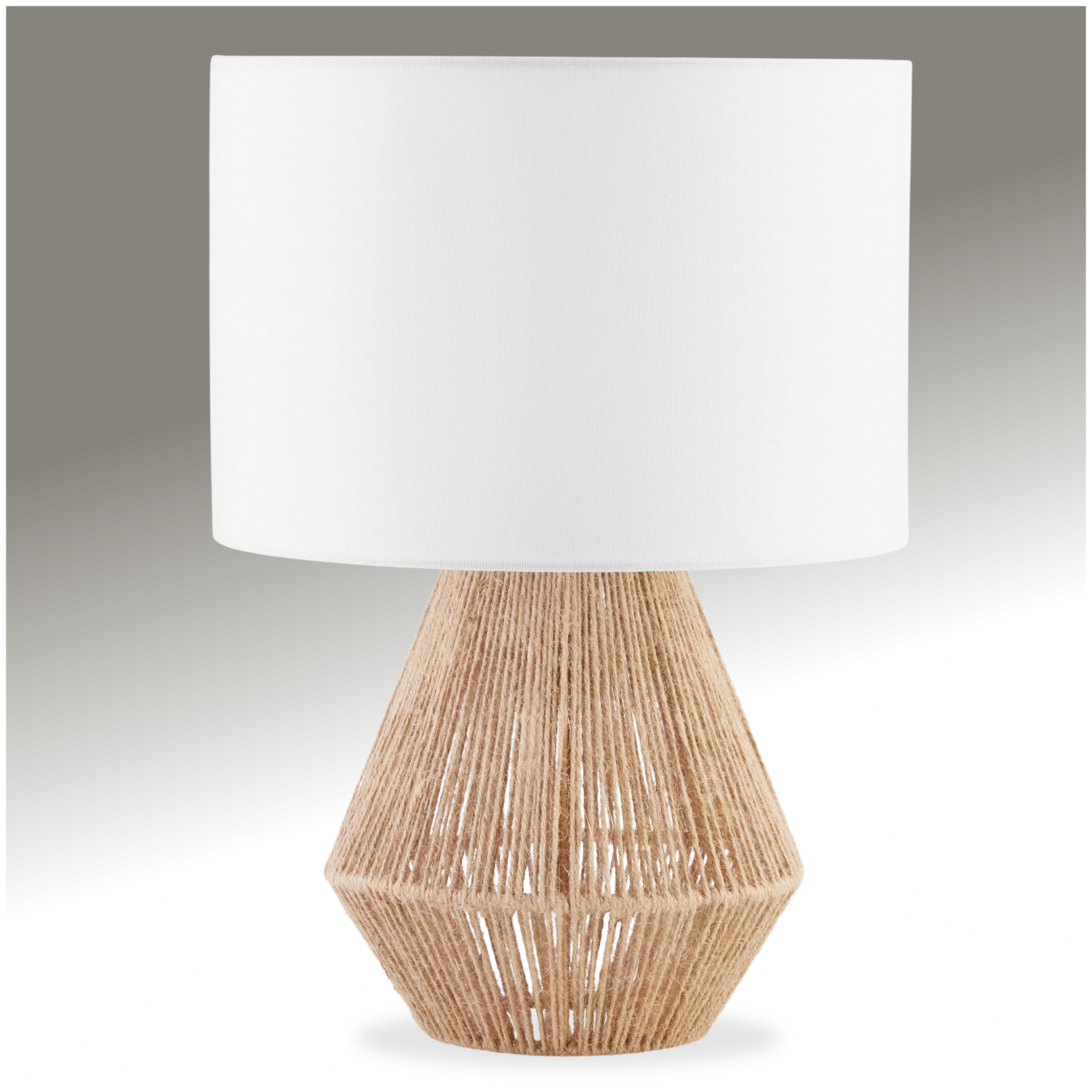 Lampe de chevet LIGNEA LUX en jute au style bohème 60W - marron naturel | tectake