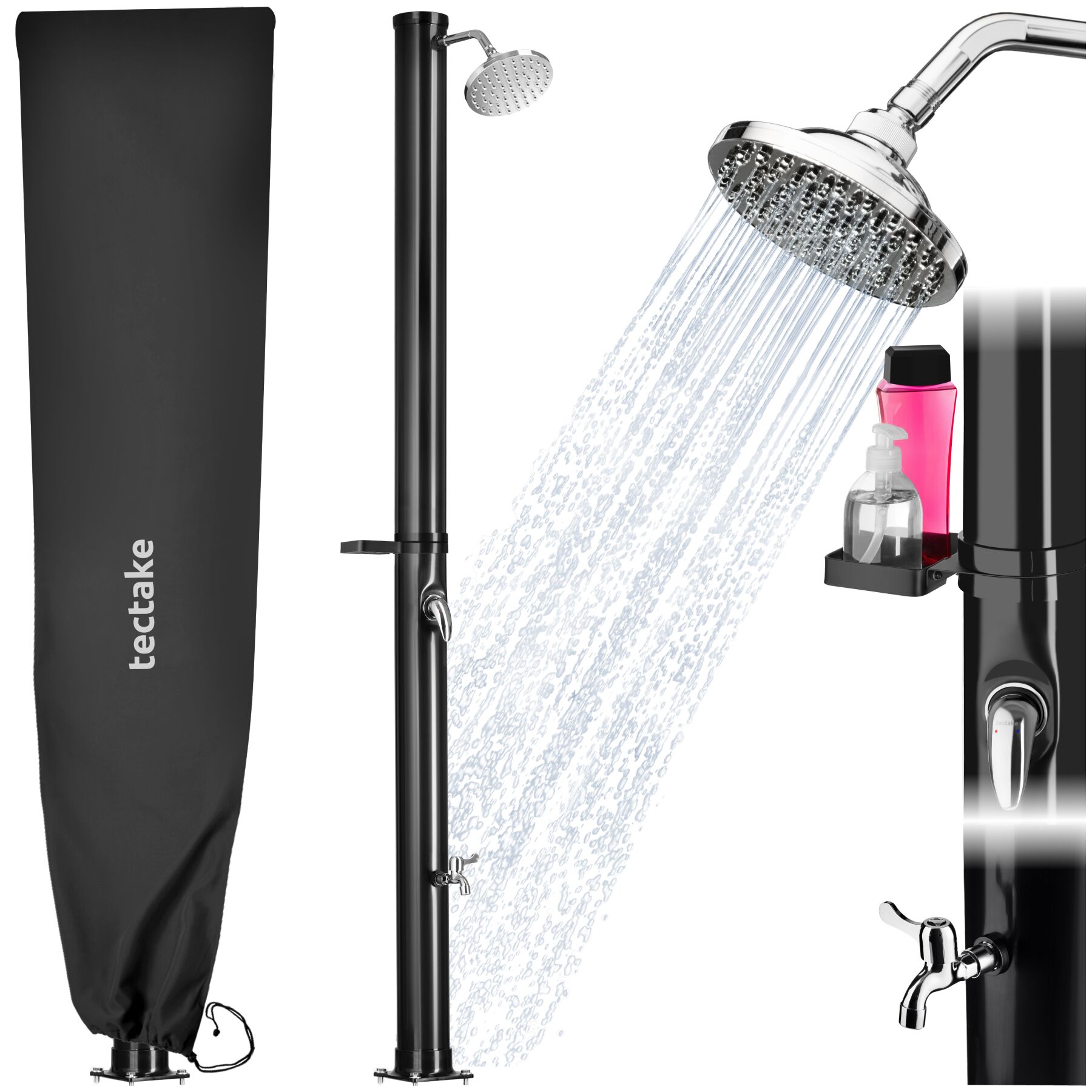 Ducha solar Tinto 20 l - negro | tectake
