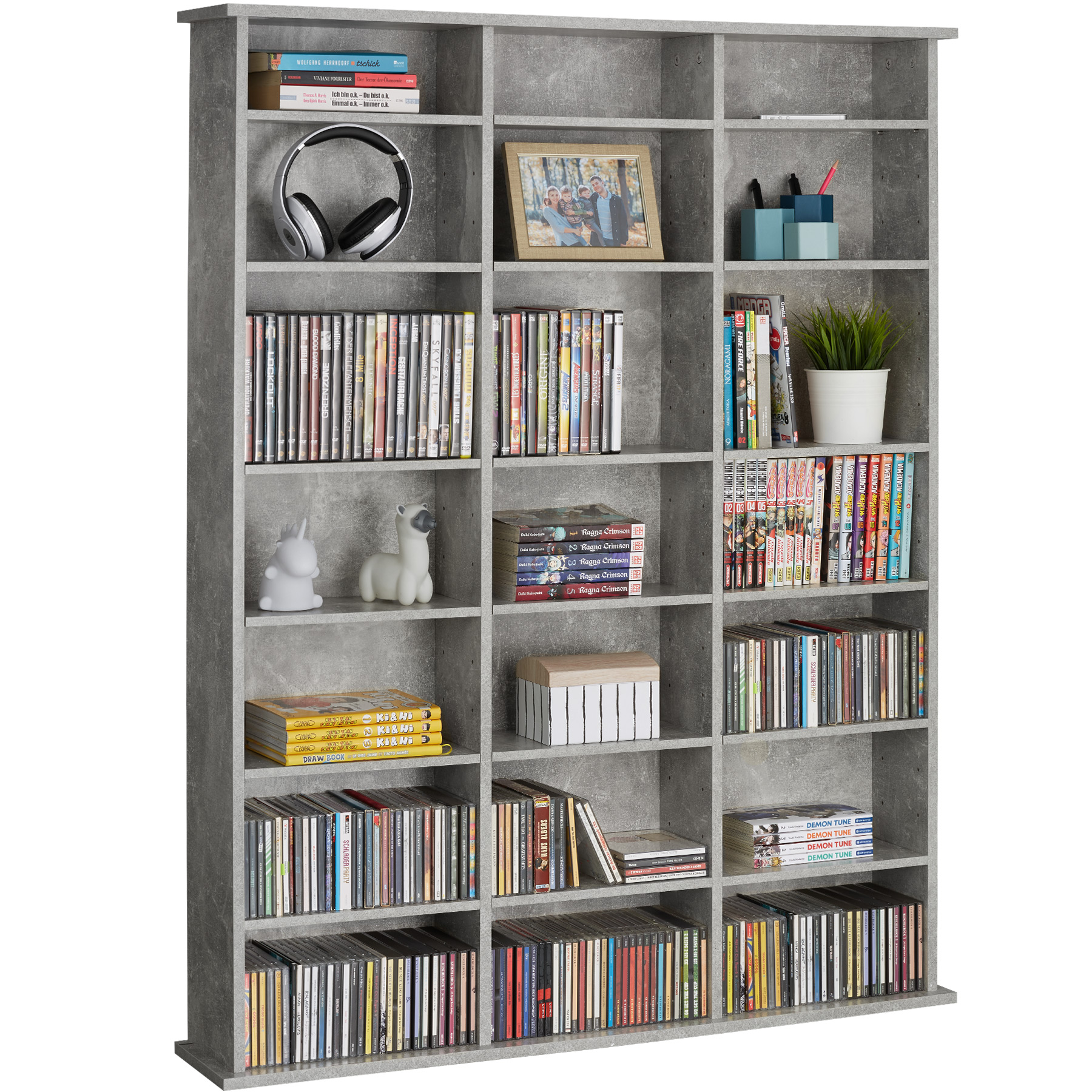 CD Bookcase MDF Board DVD Rack 18 Shelves Storage DIY Funiture Office