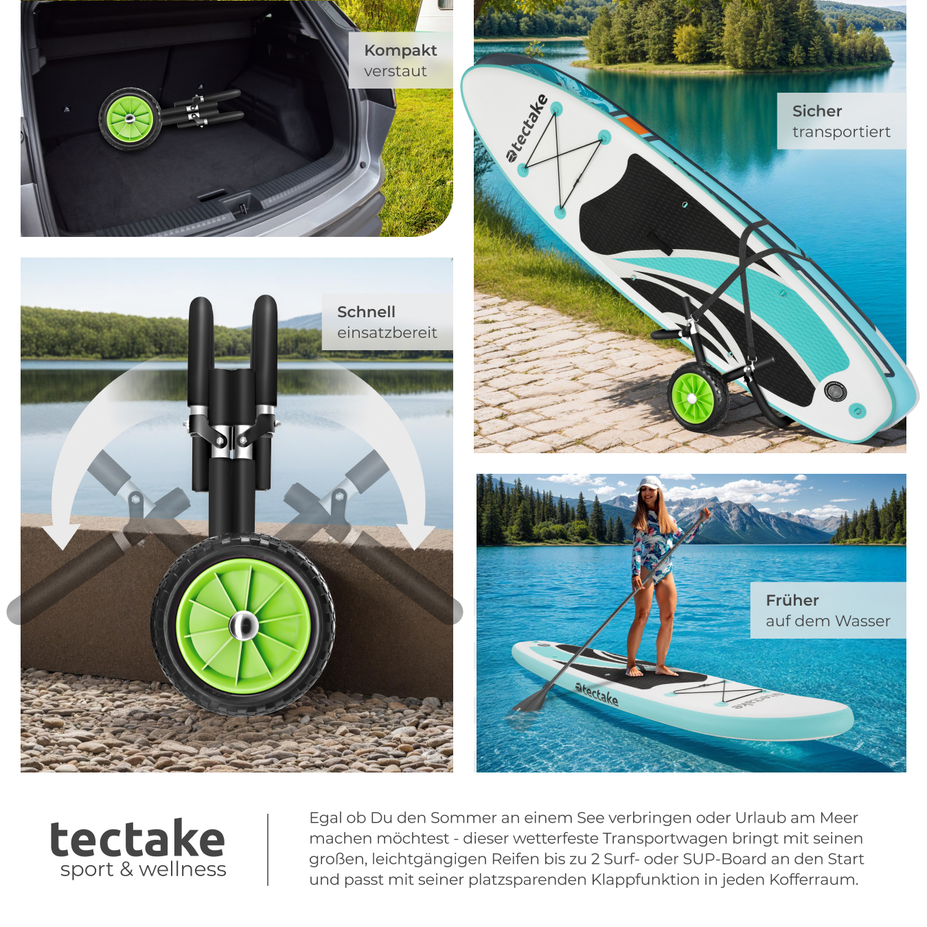 Surfboard Transportwagen SUP Transportwagen Aluminium Surfbrett Transportwagen
