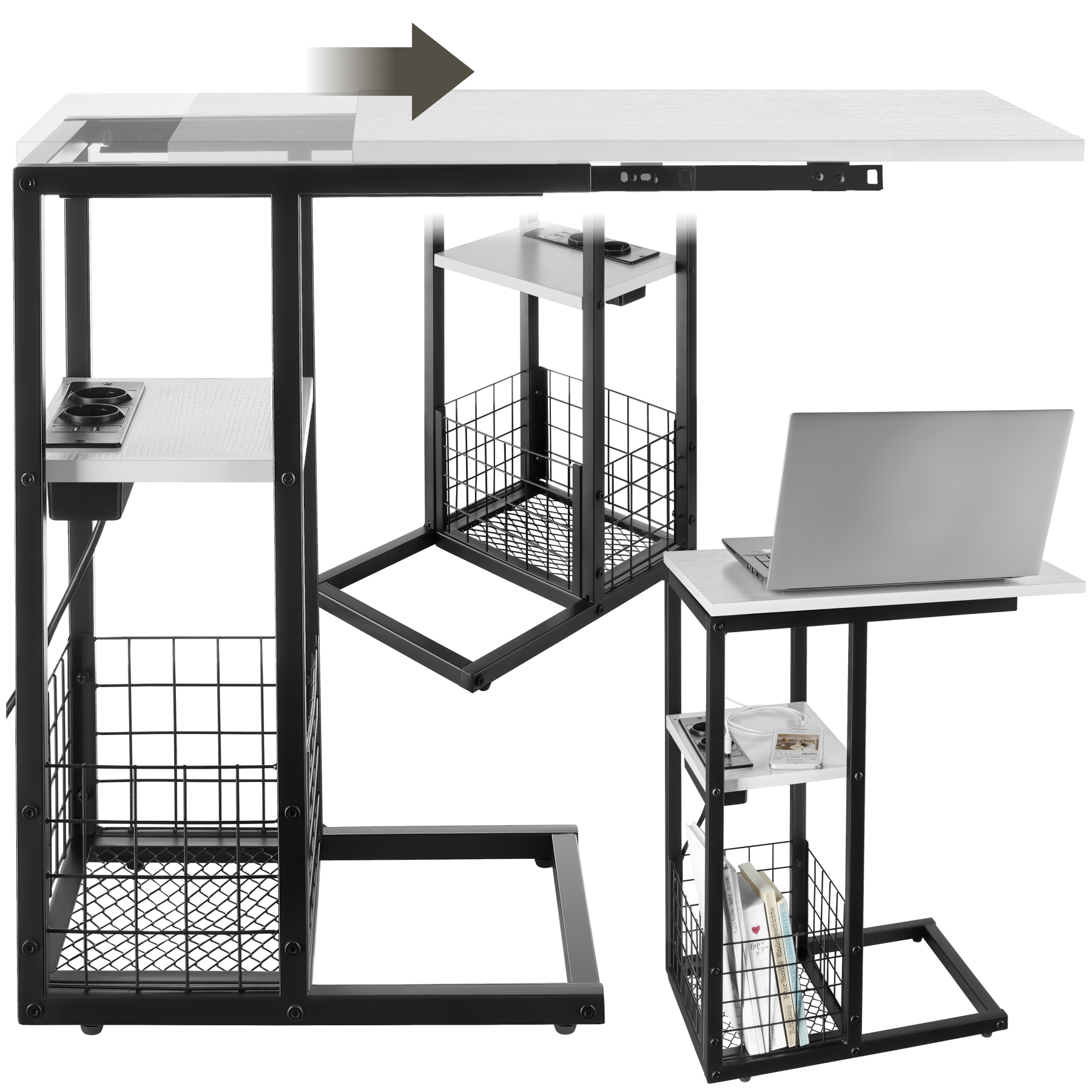 Table d'appoint pour ordinateur portable RHEA - blanc