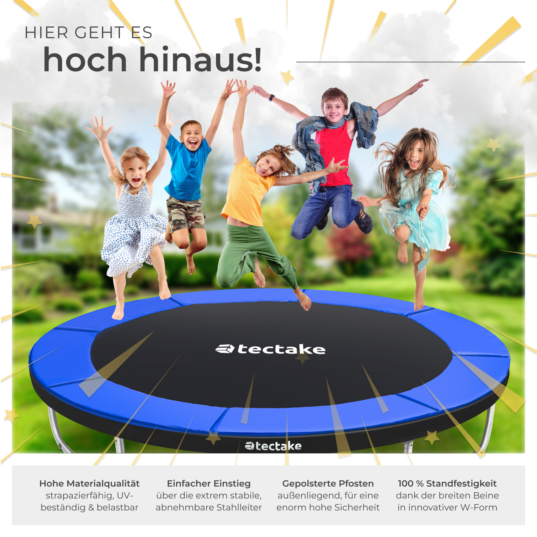 Trampolin mit Sicherheitsnetz Kindertrampolin Outdoor Kinder Gartentrampolin - Bild 17 von 37