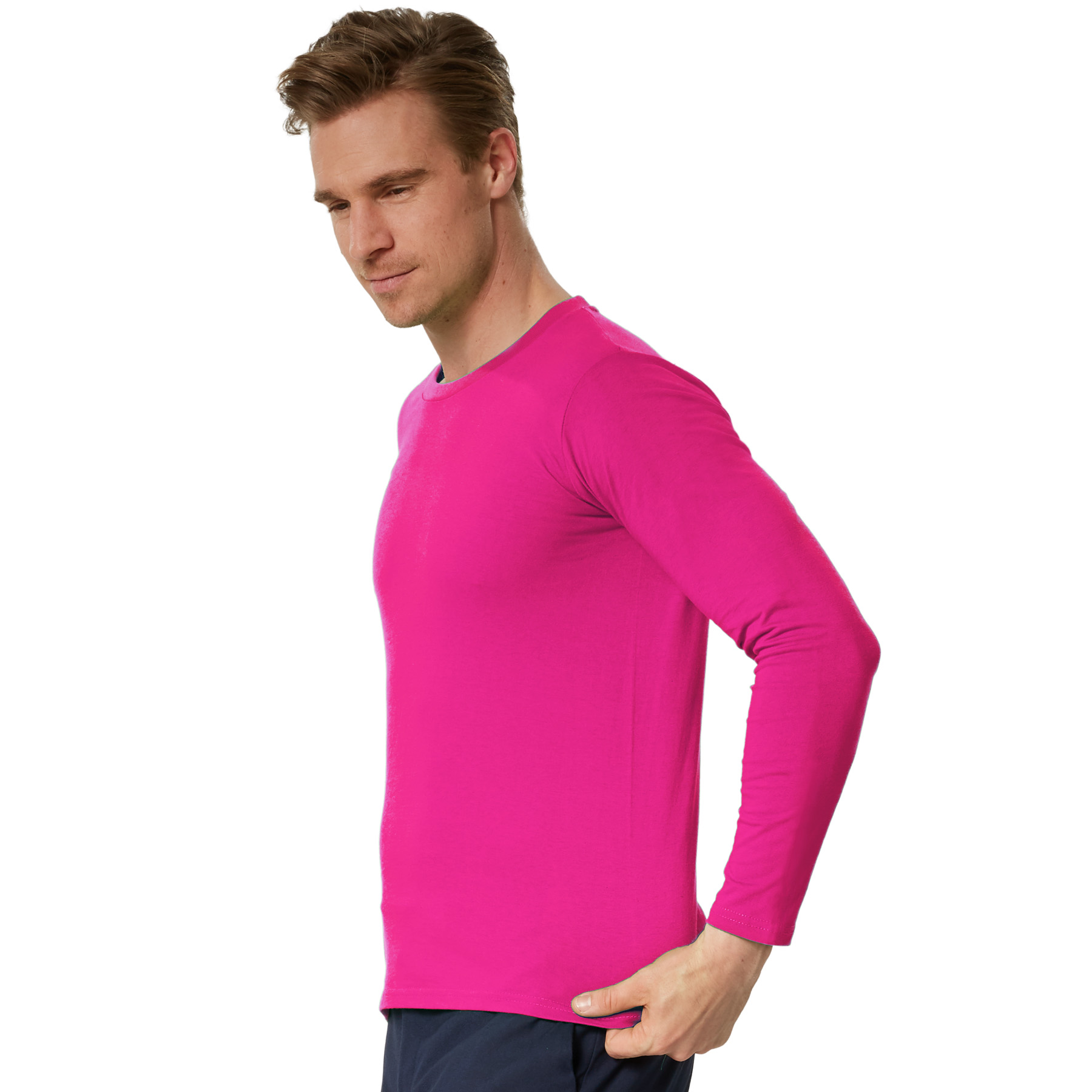 Camiseta de manga larga para hombre camiseta de manga larga lisa sudadera de manga larga suéter nuevo - Imagen 53 de 120