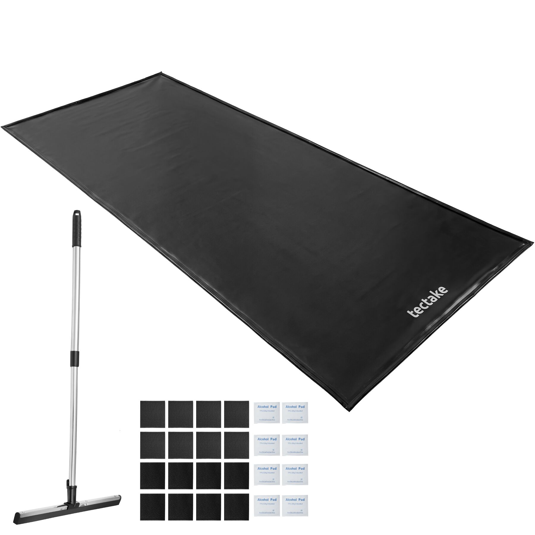 Garage Floor Mat Non-slip, Waterproof, with Scraper - black | tectake