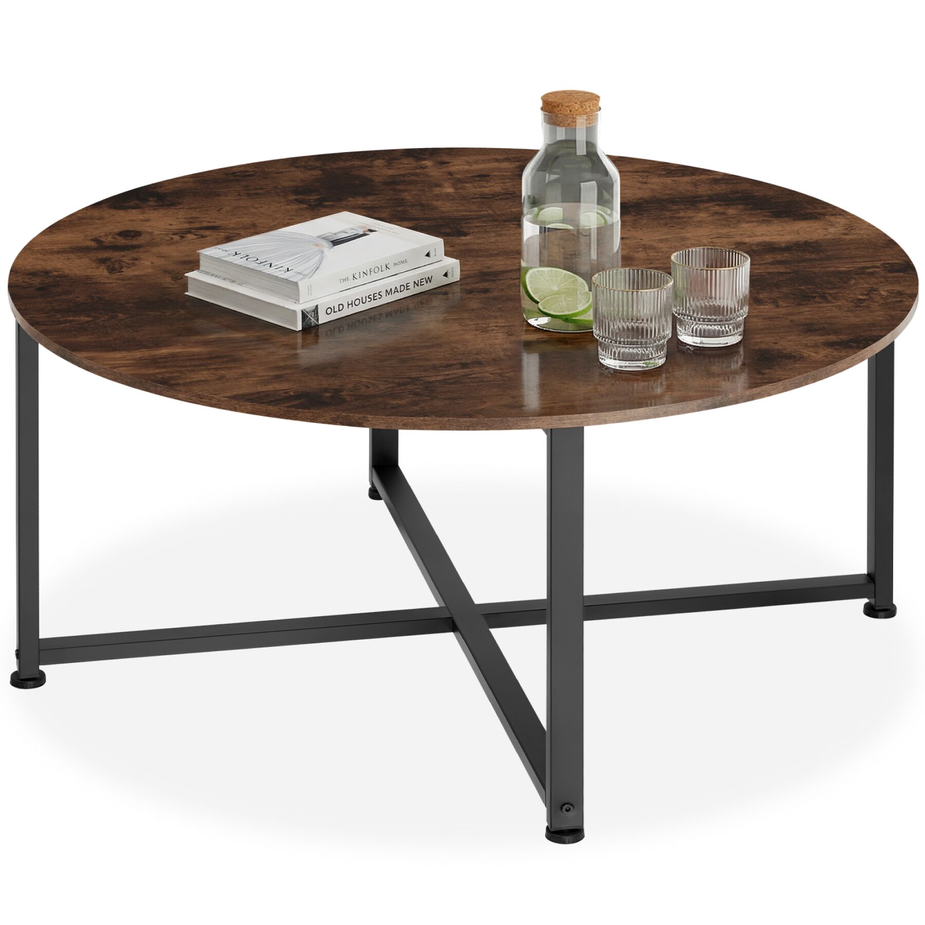 Mesa de centro Aberdeen 88,5x47cm - Madera industrial oscura, rústica | tectake
