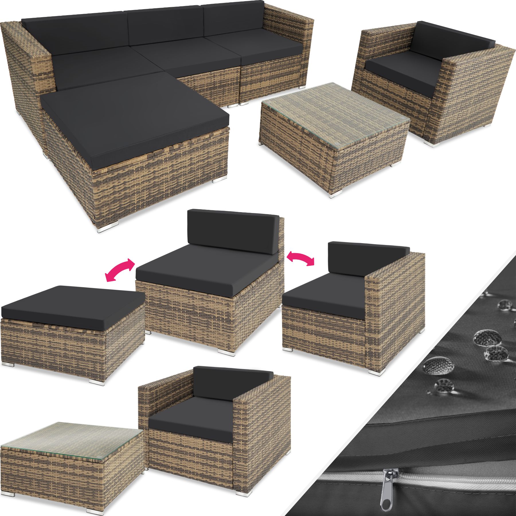 Conjunto de rattan Milano - natural