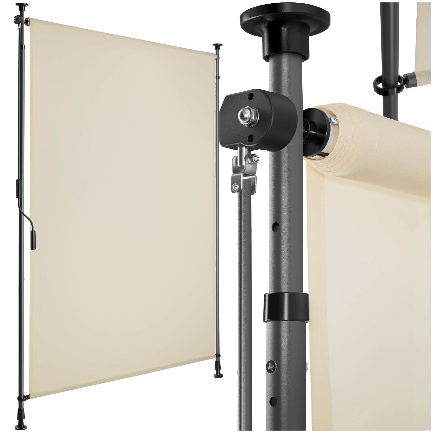 Retractable Awning Taija - tooless installation, with hand crank, retractable and UV blocking - 100 x 310 cm, beige