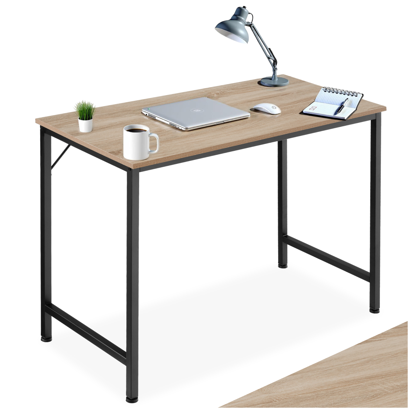 Bureau Jenkins - Industrieel licht hout, eiken Sonoma, 100 cm