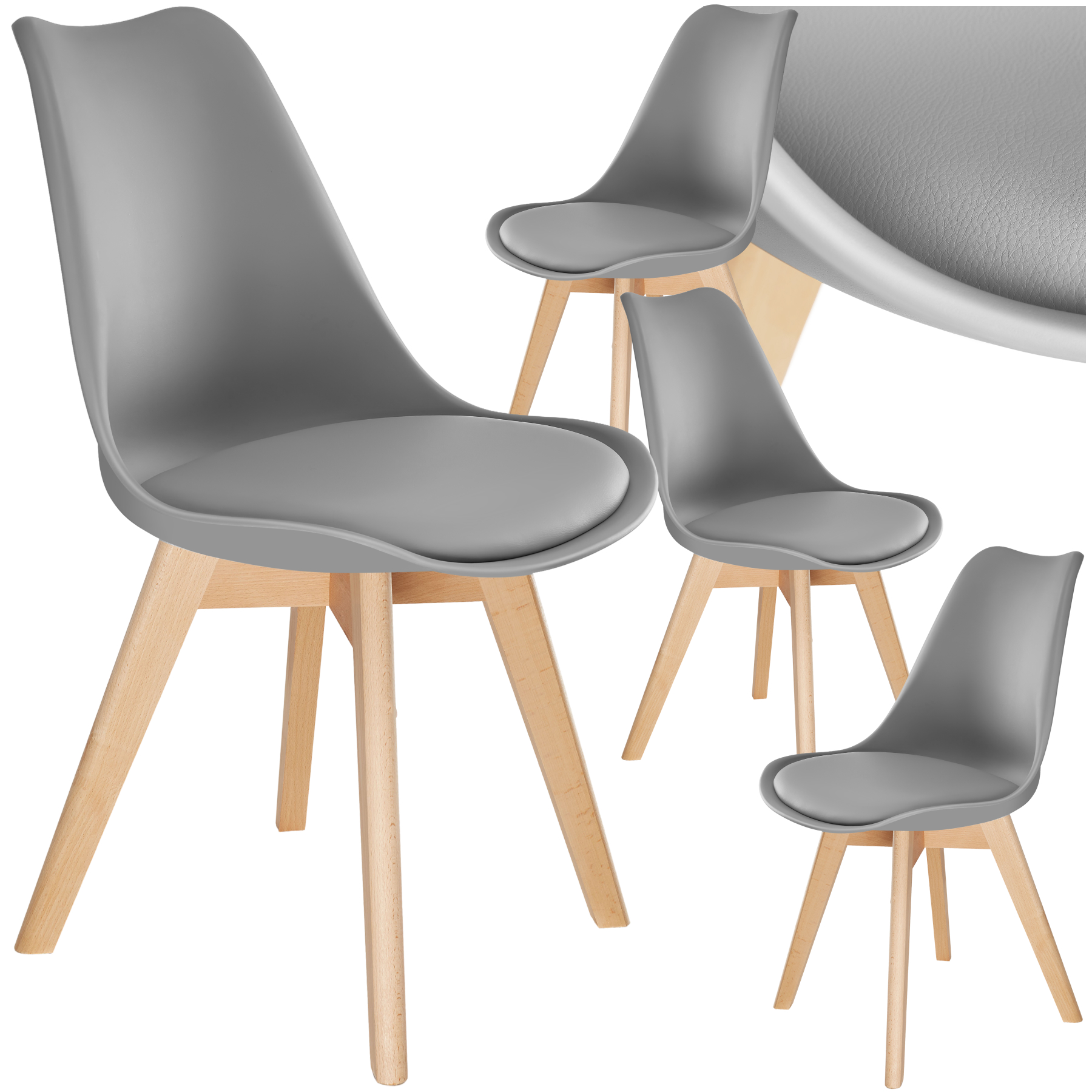 Esszimmerstühle Frederikke - grau, 4er Set
