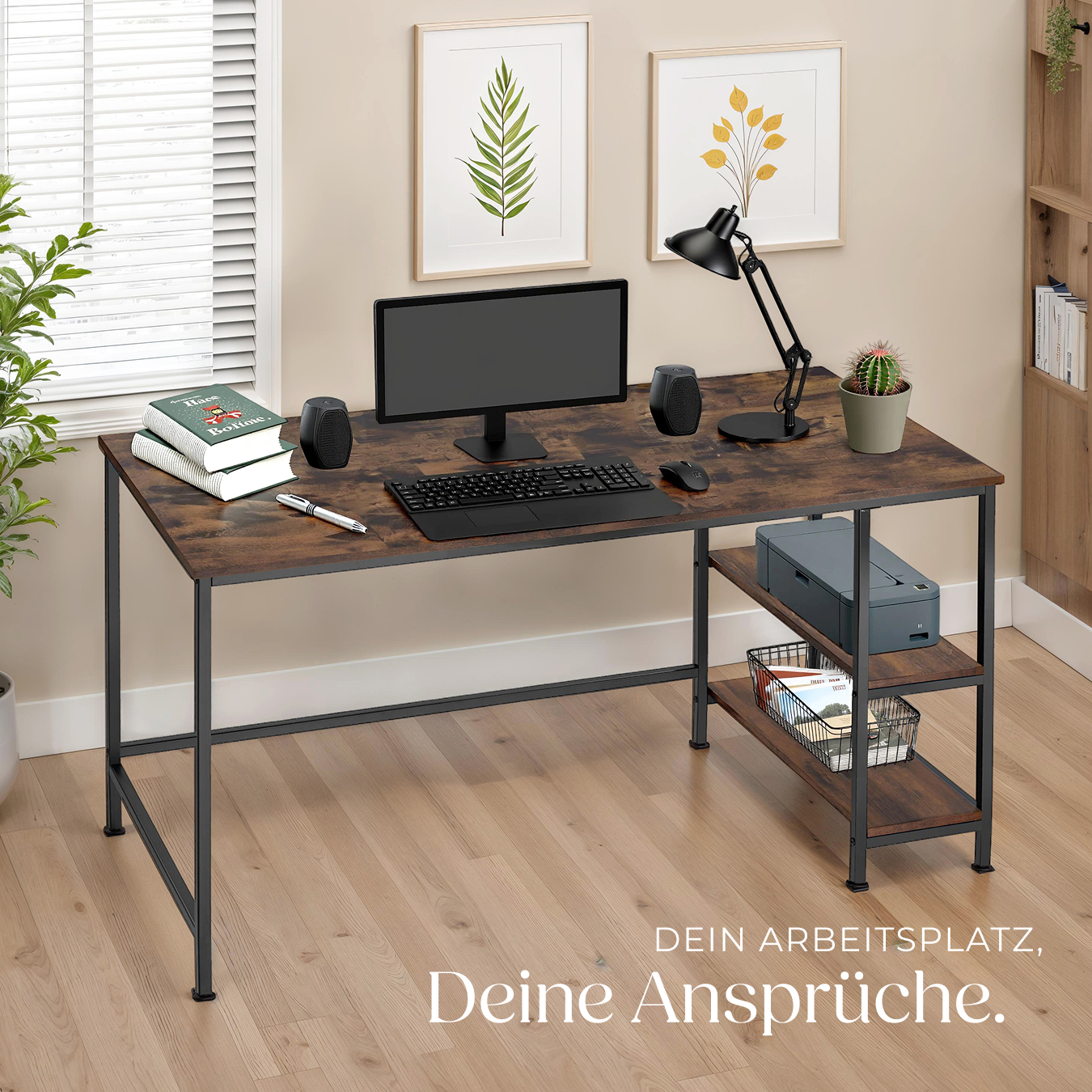 Computer-Schreibtisch Bürotisch Arbeitstisch Industrial Style 120 x 60 x 75,5 cm