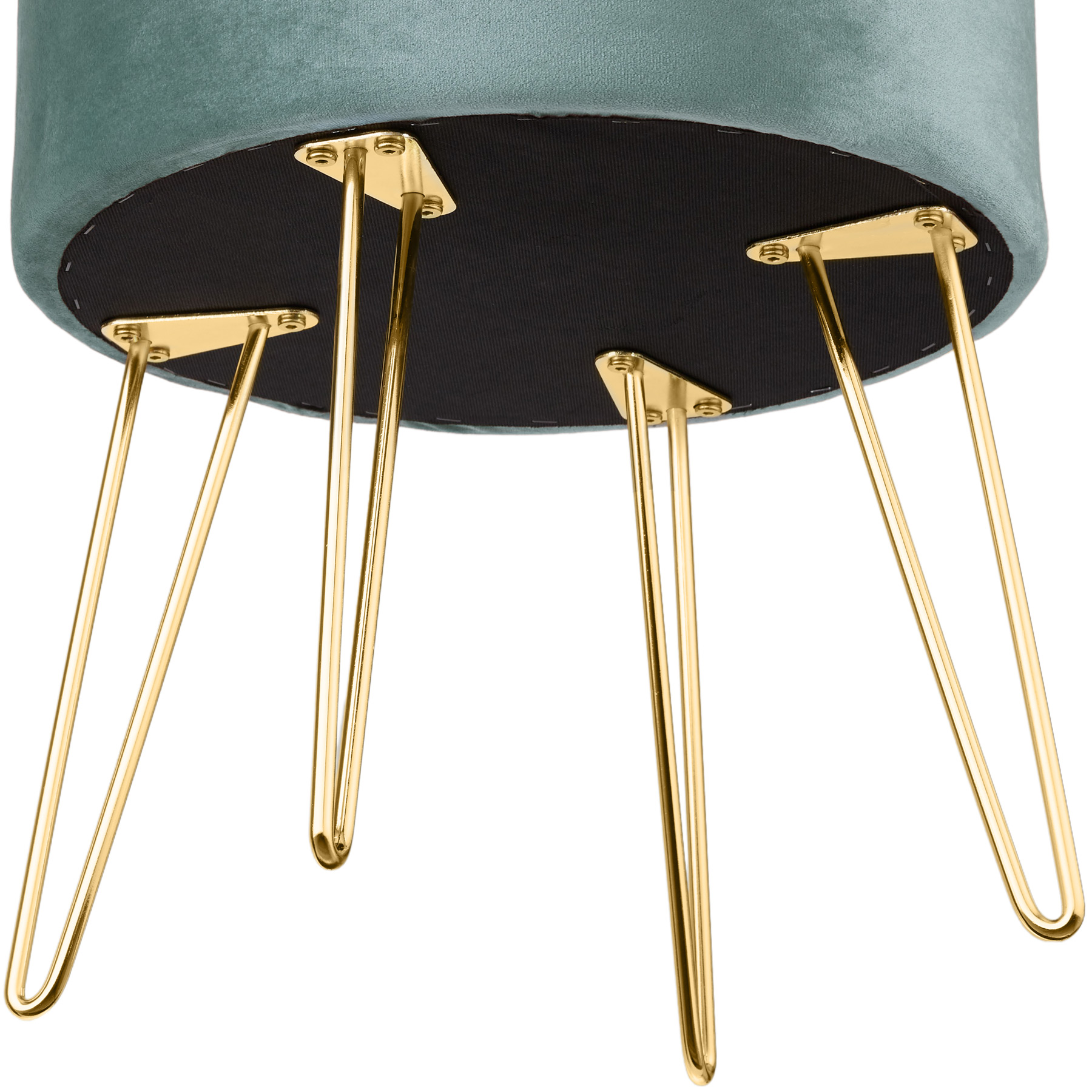 Stool Storage Footstool Padded Velvet Upholstery Bar Stools Dressing Table Seat - Picture 33 of 46