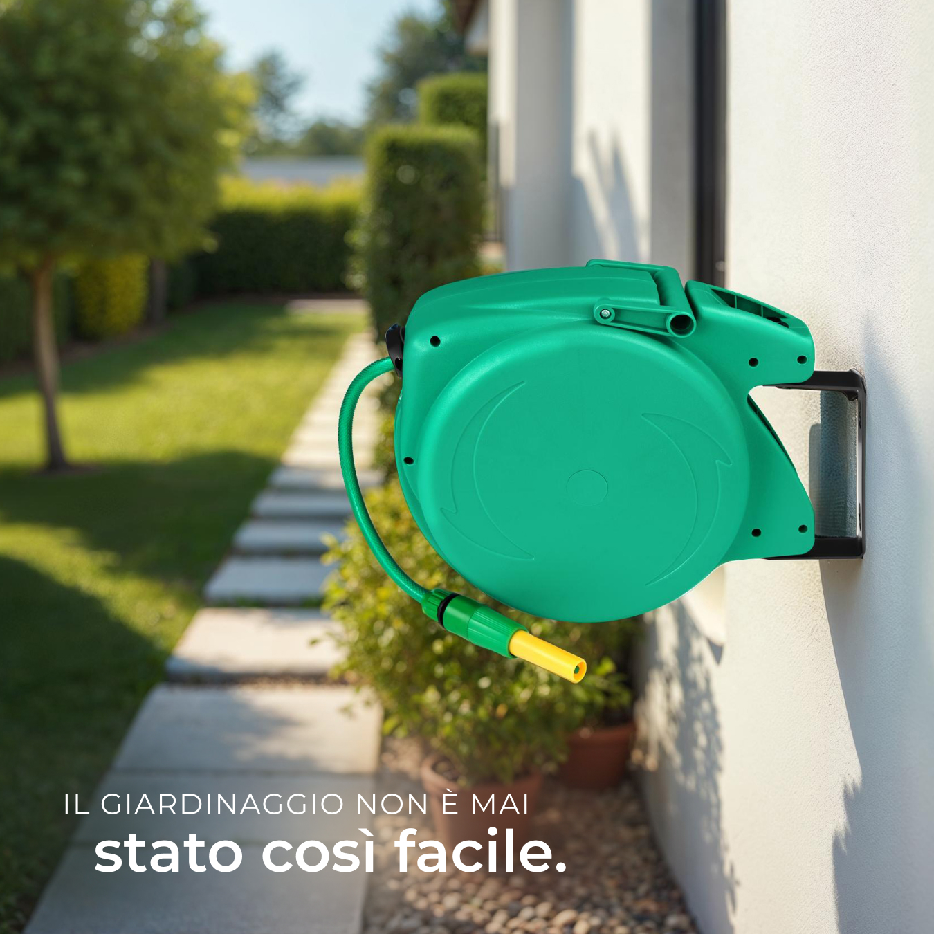Avvolgitubo Tubo da giardino da parete irrigazione Incl spruzzatore d’acqua 10m - Foto 8 di 25