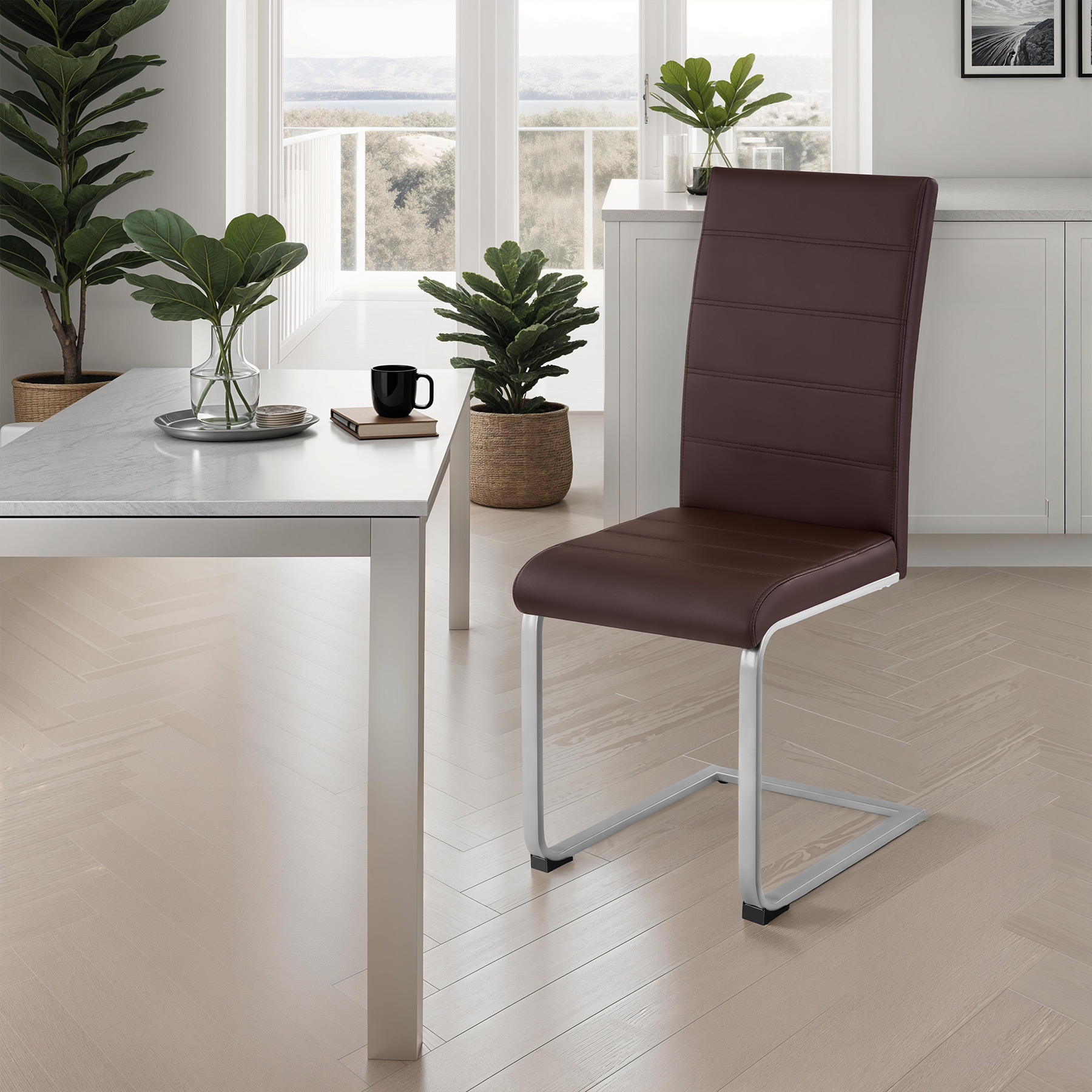 Dining Chairs Set Dinner Table Room Chair Group Breakfast Kitchen Upholstered - Picture 48 of 61