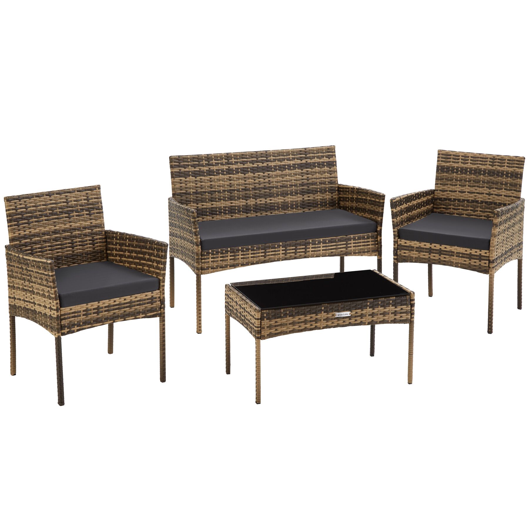 Conjunto de jardim de rattan PALESE para 4 pessoas - natural