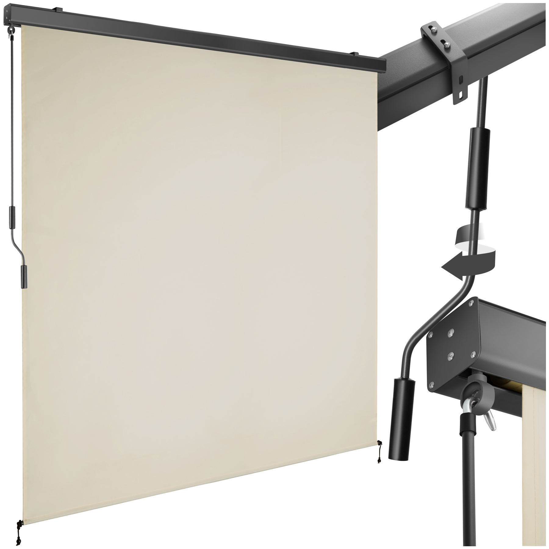 Senkrechtmarkise Eloise mit 2 Wandhaltern - 180 x 250 cm, beige | tectake