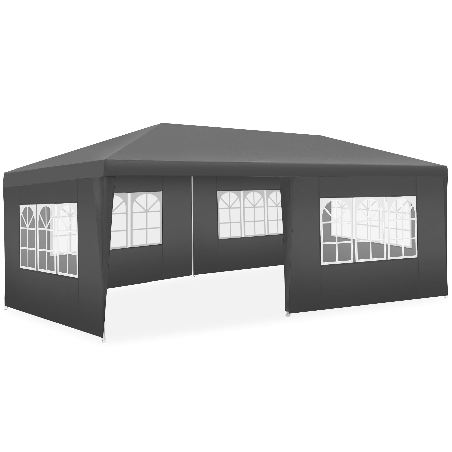 Paviljoen Novara met 5 zijpanelen, waterdicht, 6x3m - grijs | tectake