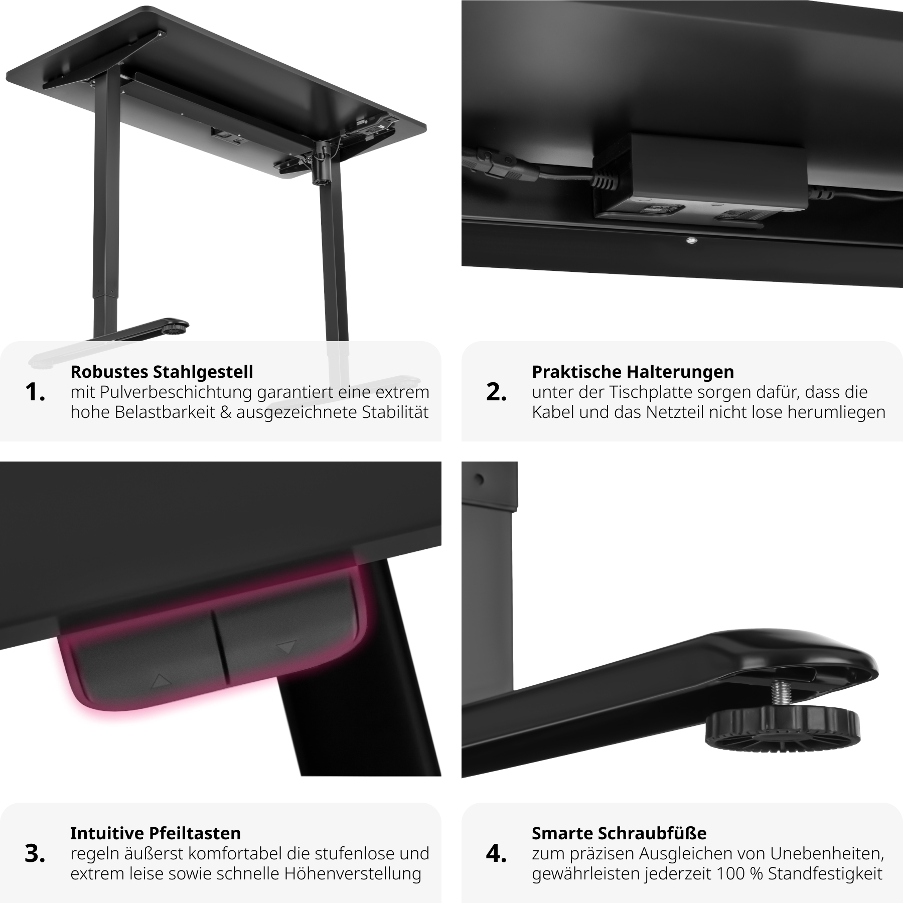 Höhenverstellbarer Schreibtisch Elektrisch Computertisch Arbeitsplatz PC-Tisch - Bild 30 von 37