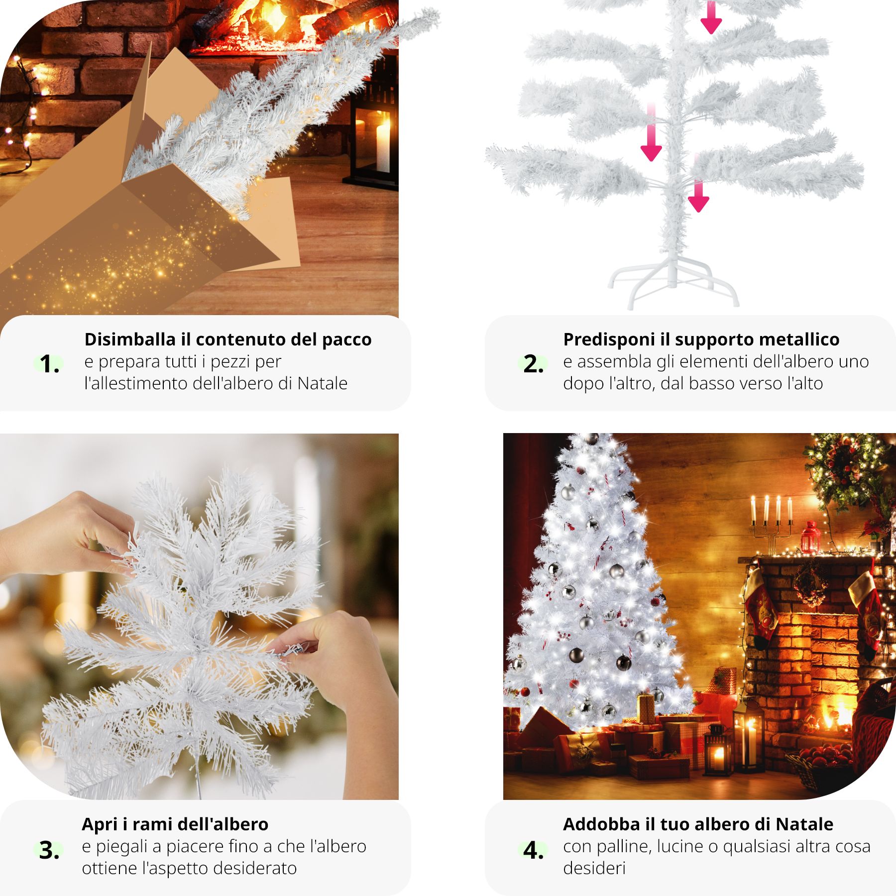 Albero di Natale Artificiale con Supporto Natalizia 310 Punte 150 cm Verde nuovo - Foto 5 di 25