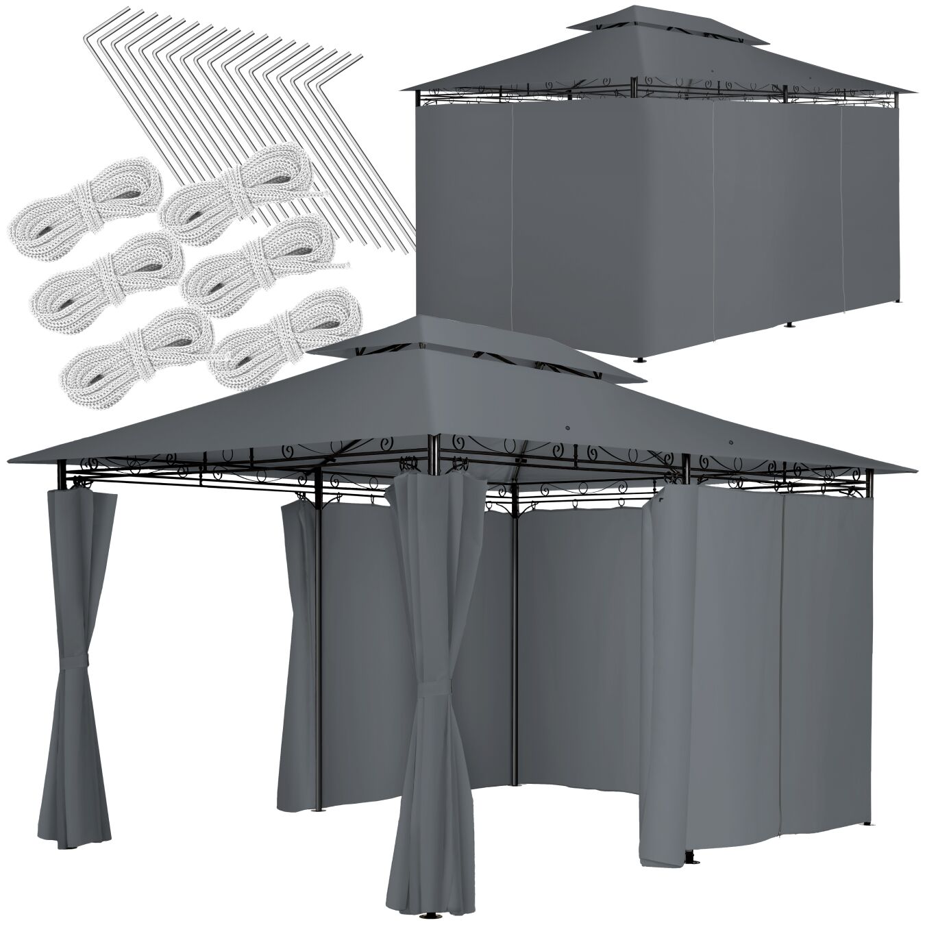 Tonnelle Emine 4 x 3 m - gris anthracite | tectake