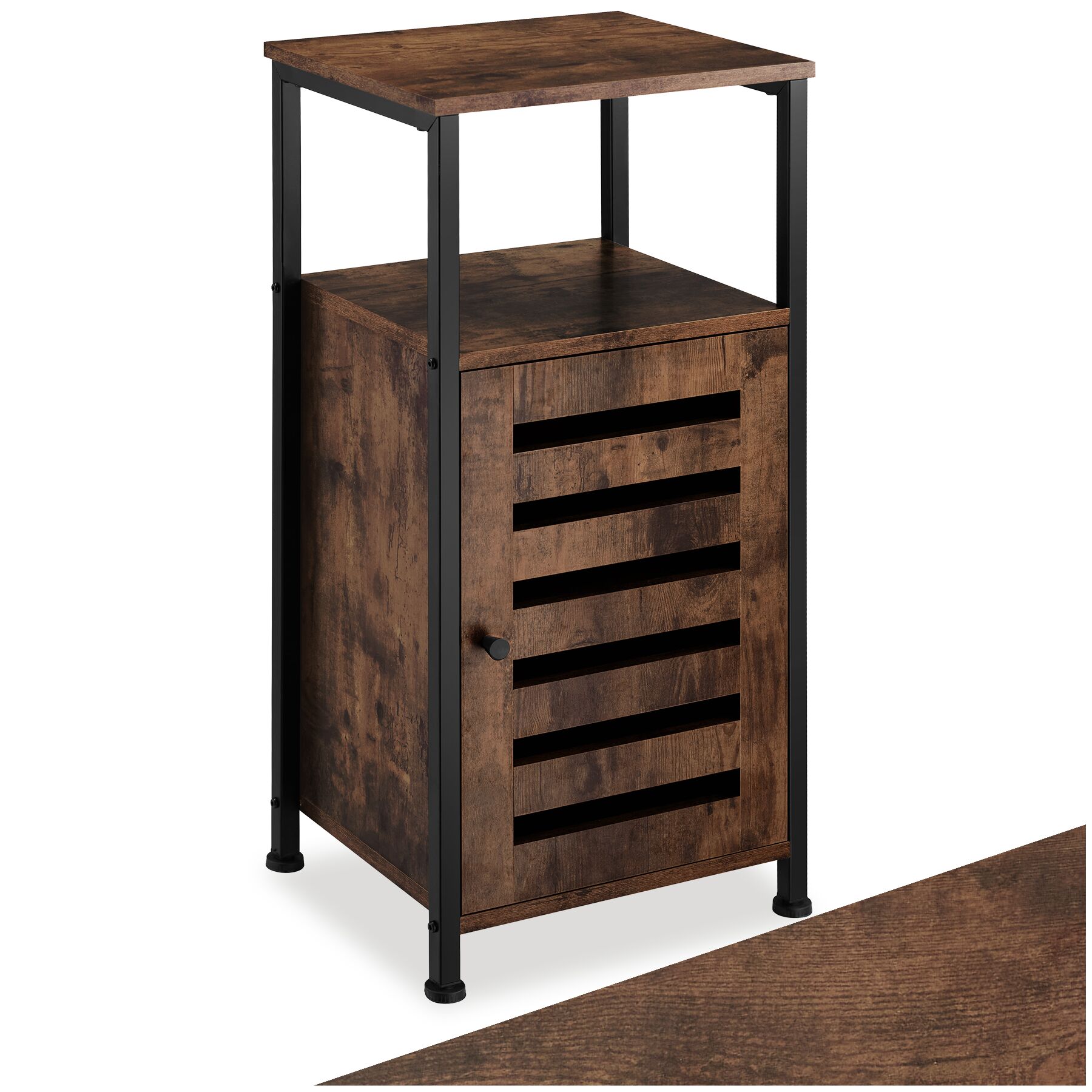 Beistellschrank Durham 38,5x31,5x81cm - Industrial Holz dunkel, rustikal