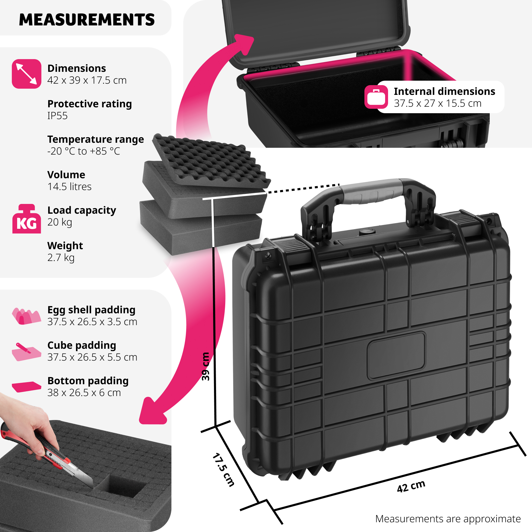 Camera Case Hard Shell Box Photography Travel Protective Waterproof Universal - Picture 31 of 37