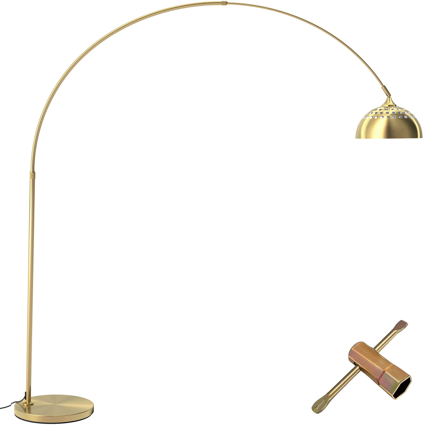 Bogenleuchte Arcus, Stahl, Retro-Stil, 60W - gold